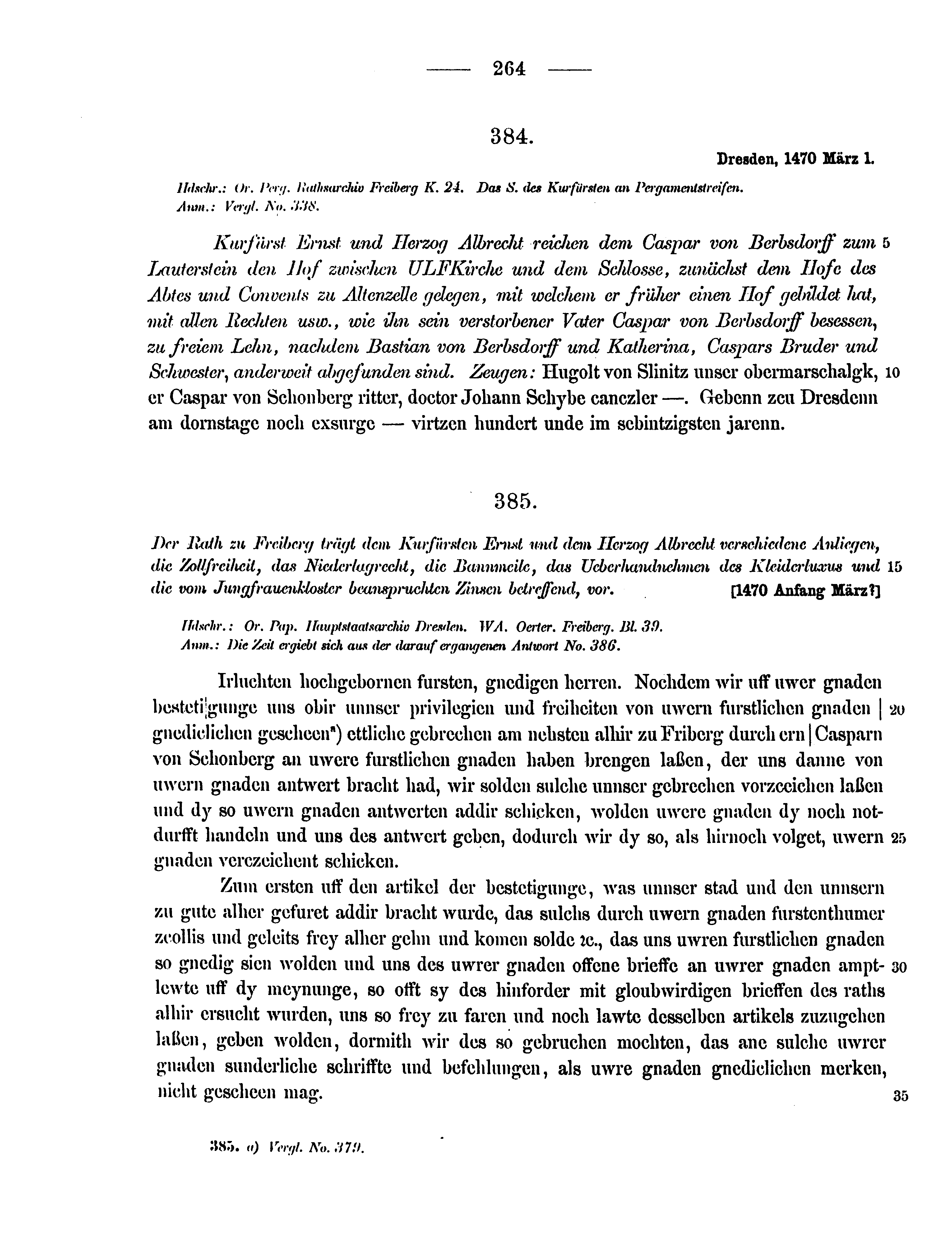 Historische Urkunde Seite 264 aus Band cds2_12