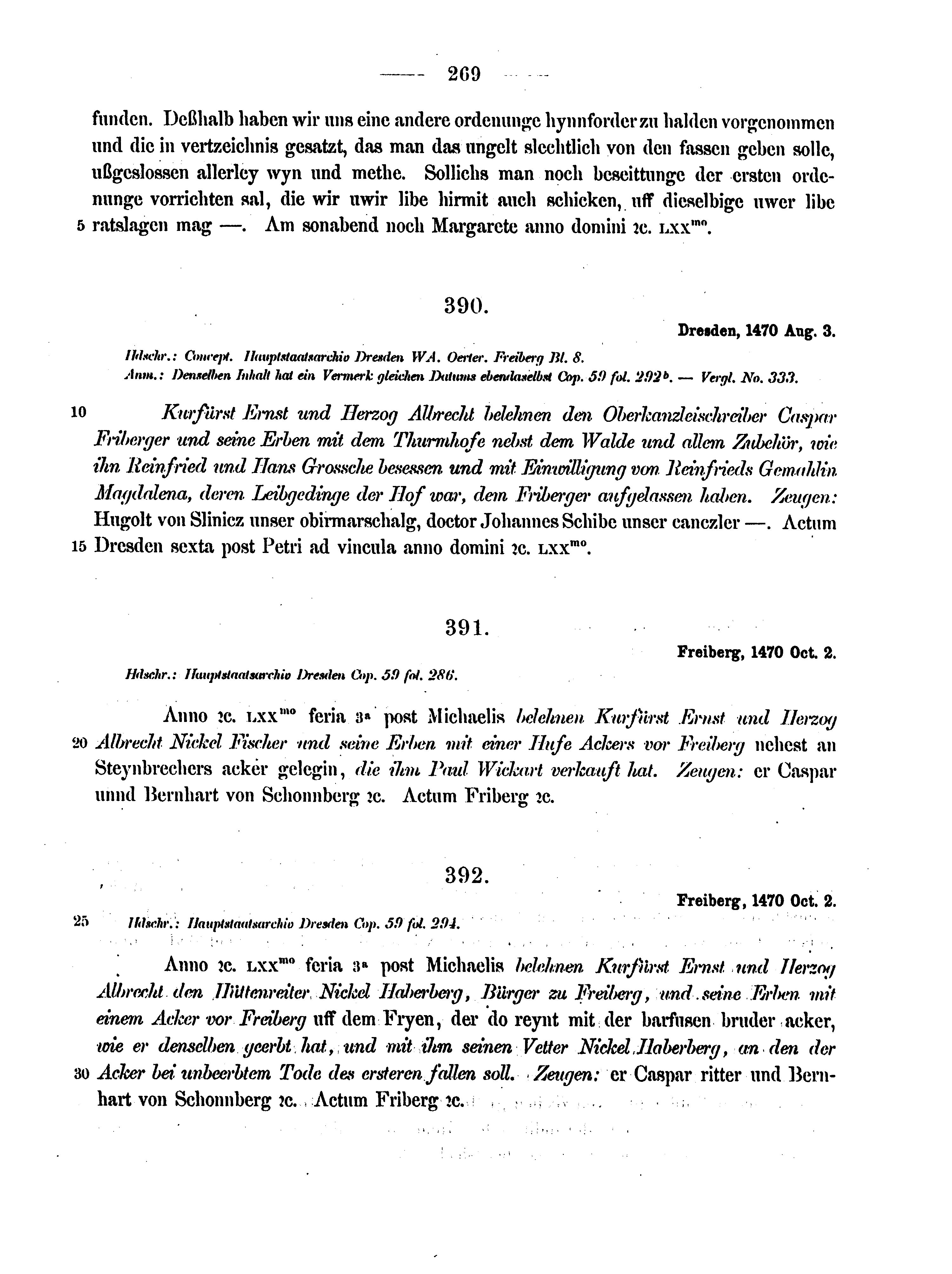 Historische Urkunde Seite 269 aus Band cds2_12