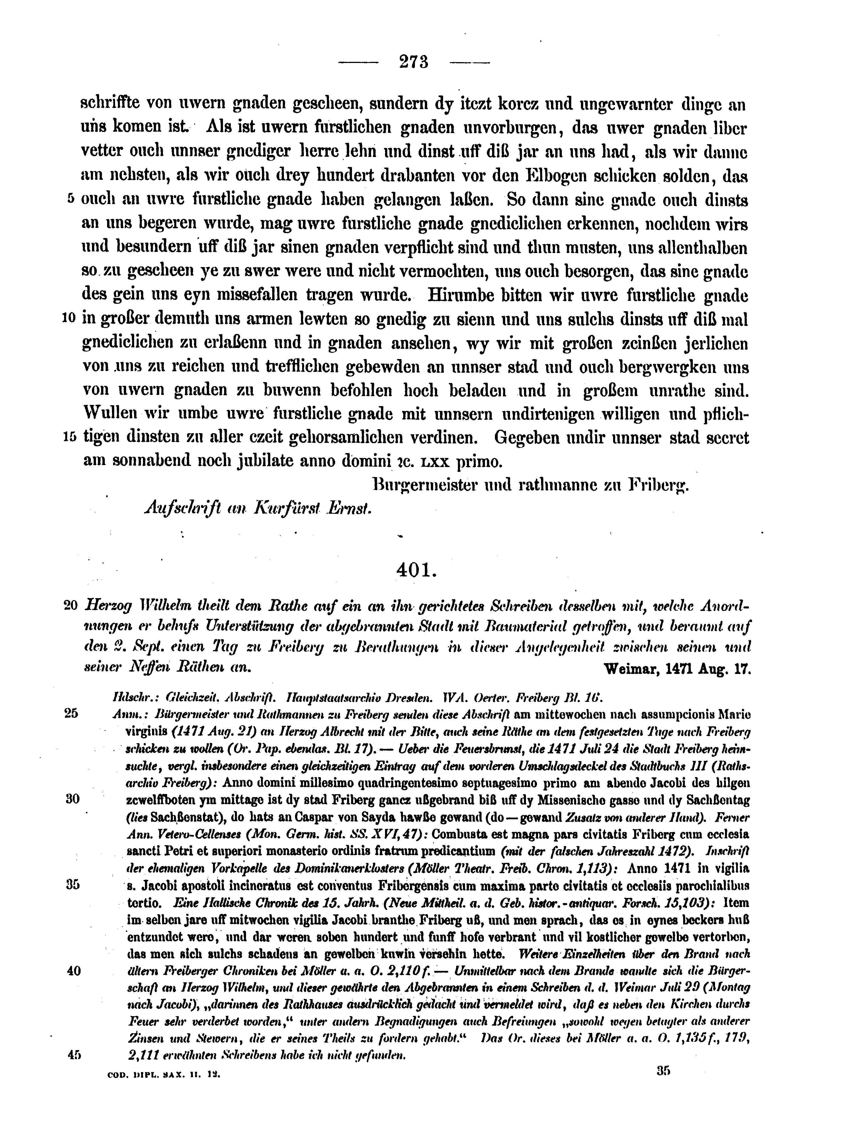 Historische Urkunde Seite 273 aus Band cds2_12