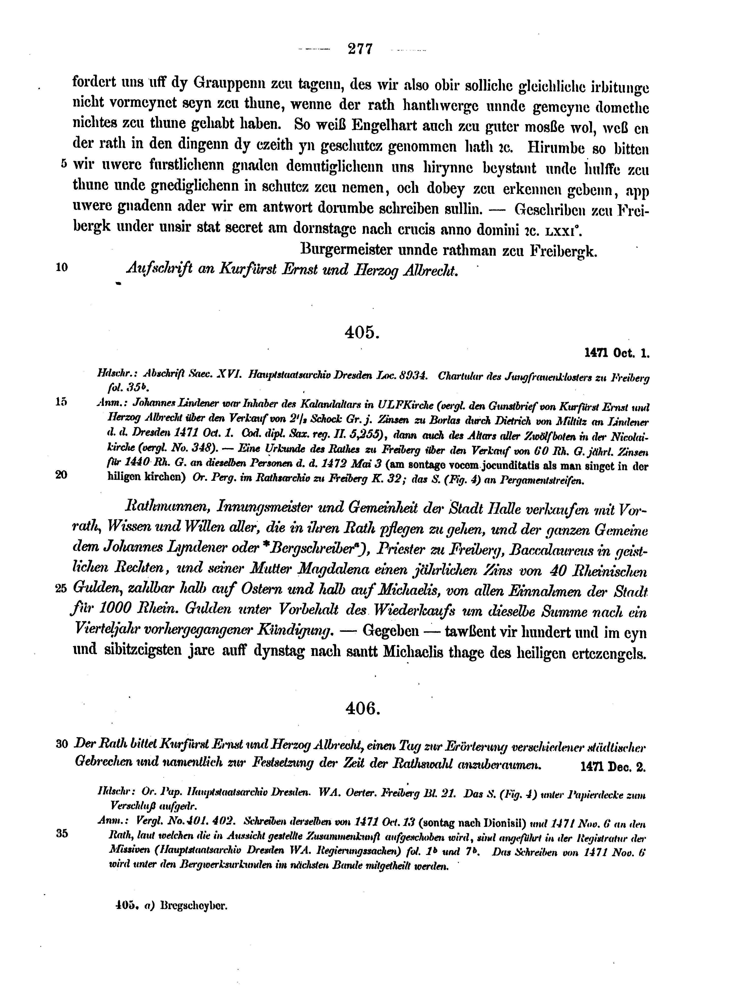 Historische Urkunde Seite 277 aus Band cds2_12