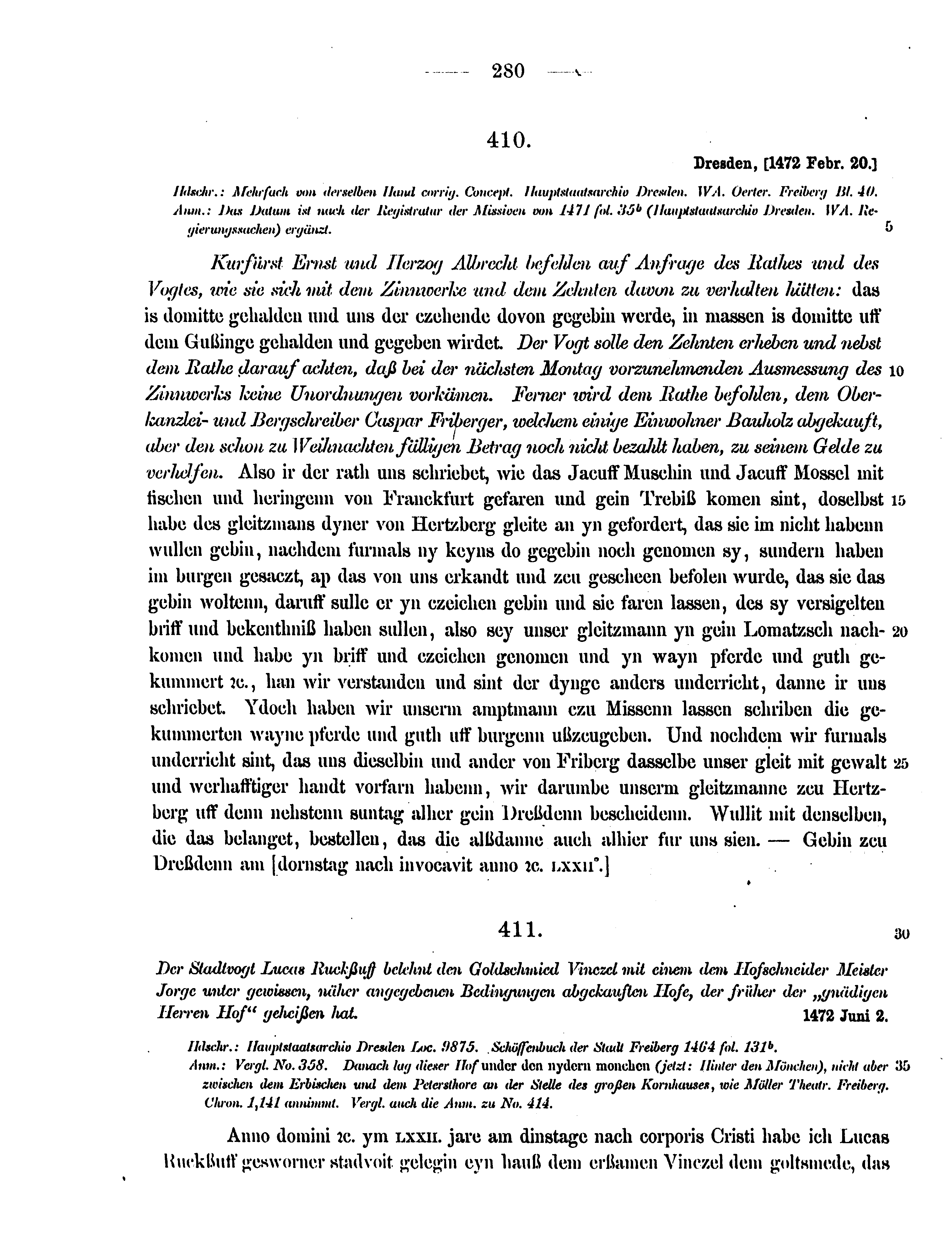 Historische Urkunde Seite 280 aus Band cds2_12