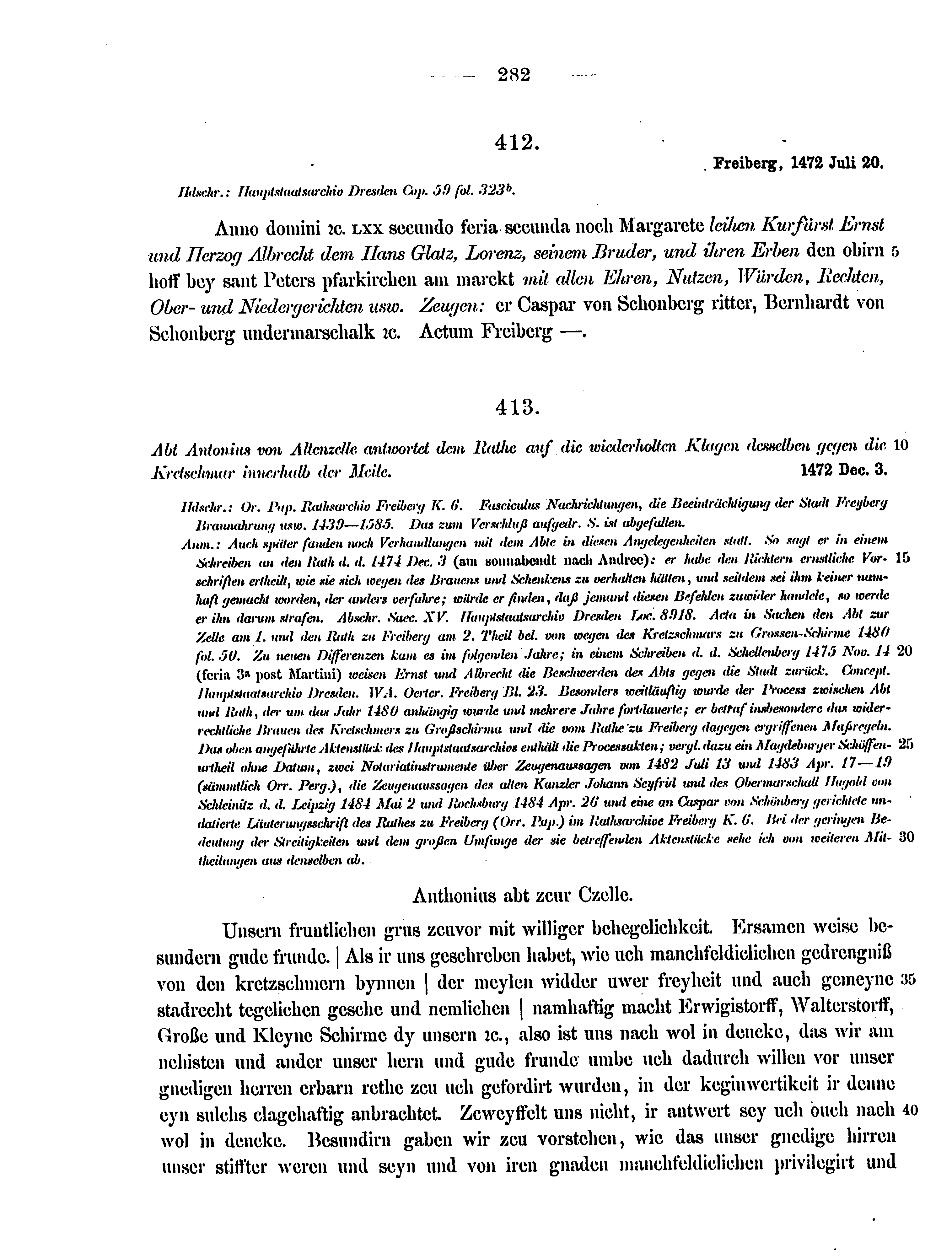 Historische Urkunde Seite 282 aus Band cds2_12