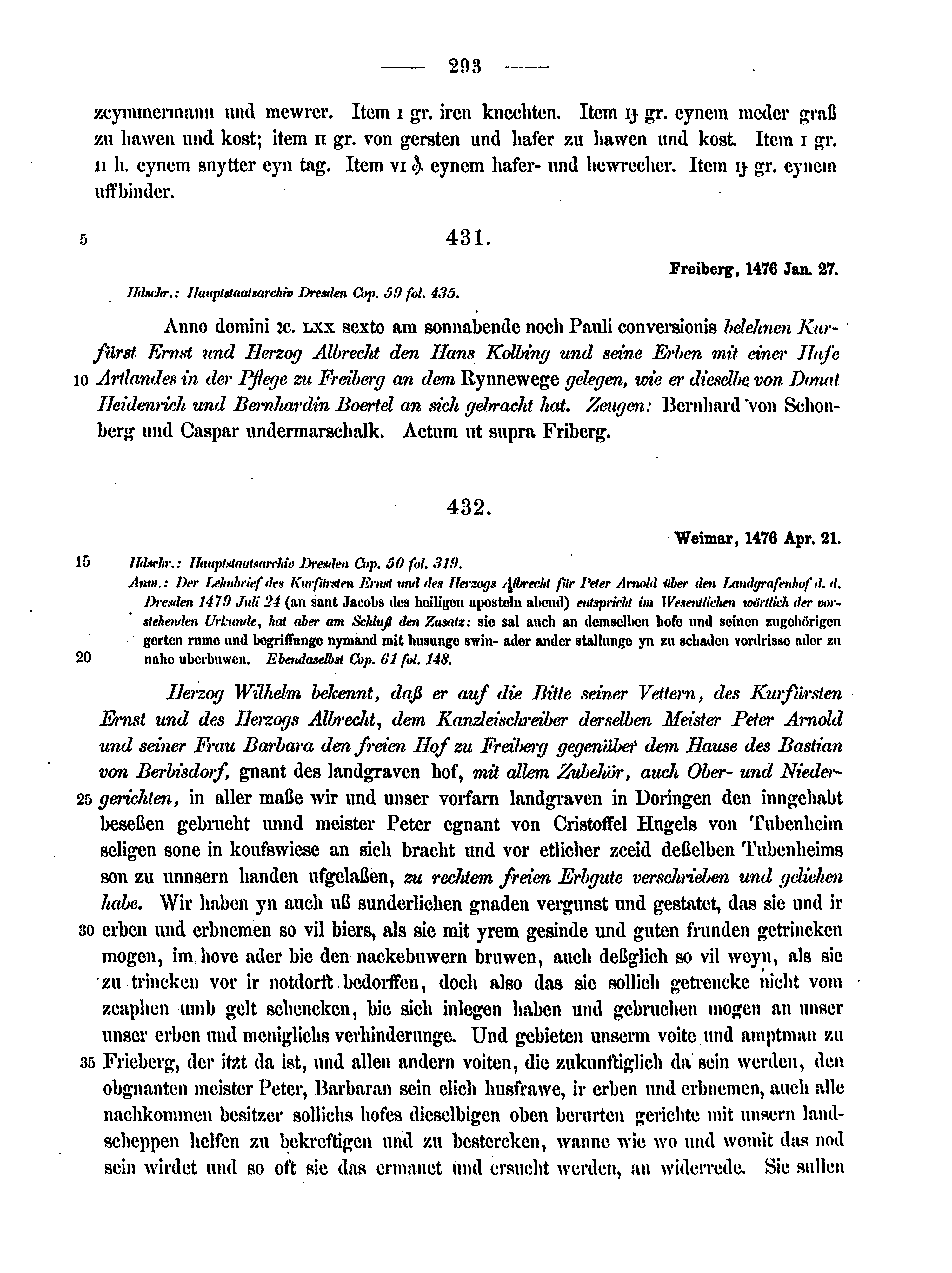 Historische Urkunde Seite 293 aus Band cds2_12