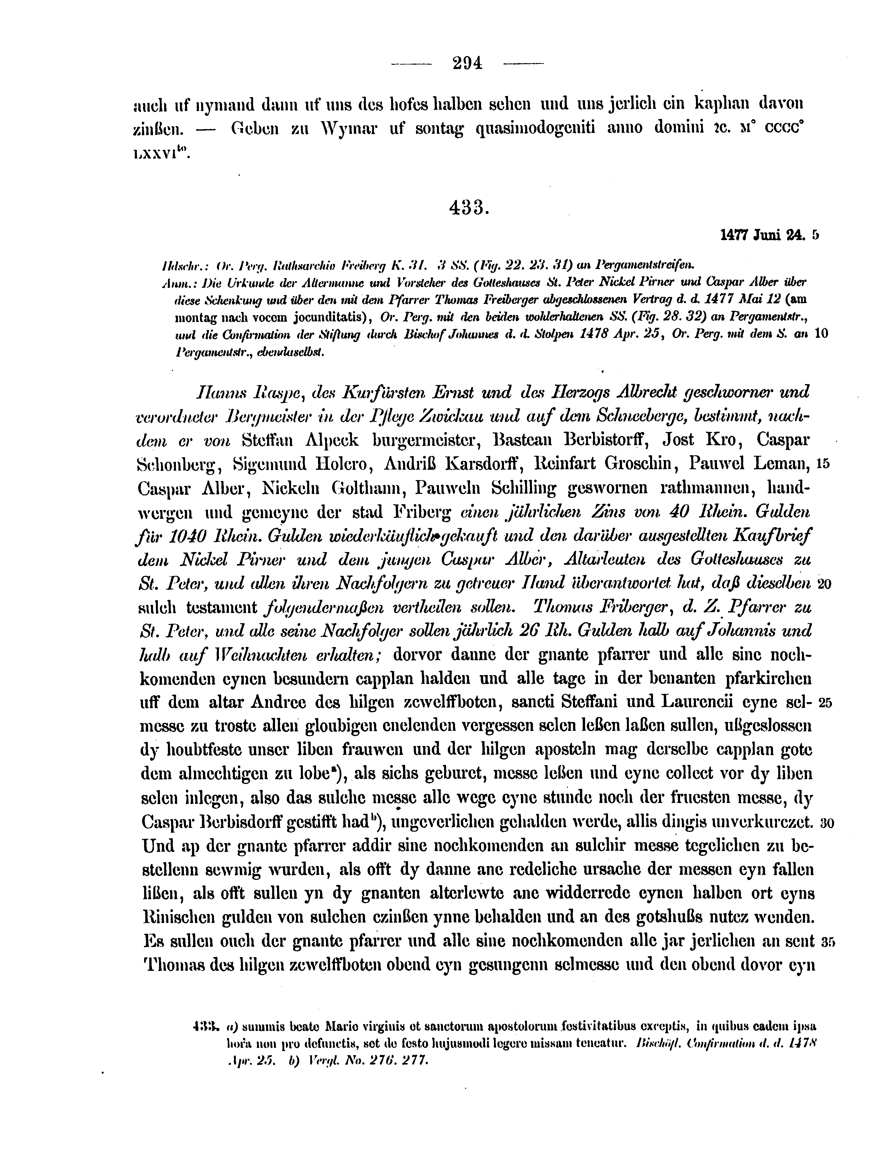 Historische Urkunde Seite 294 aus Band cds2_12