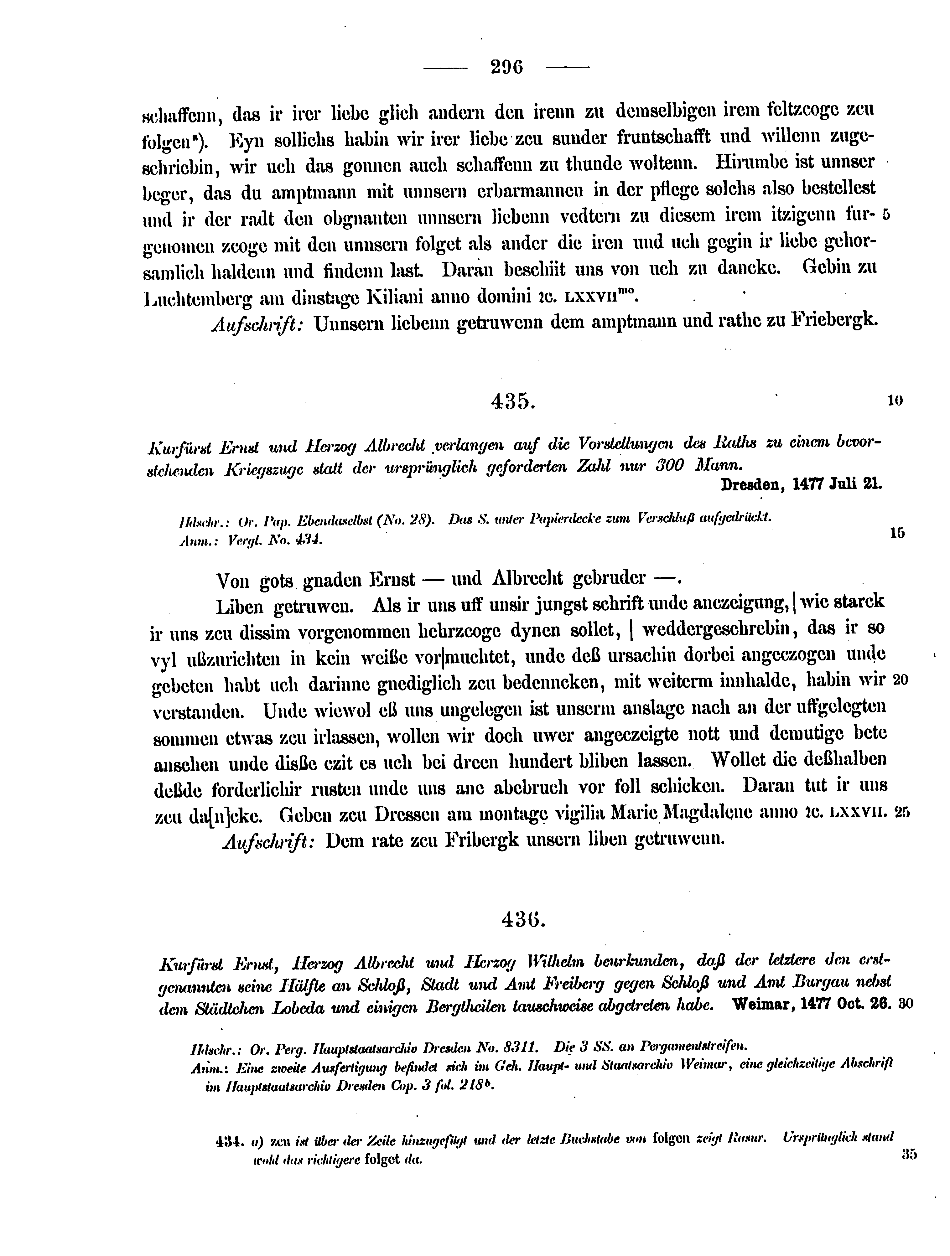 Historische Urkunde Seite 296 aus Band cds2_12