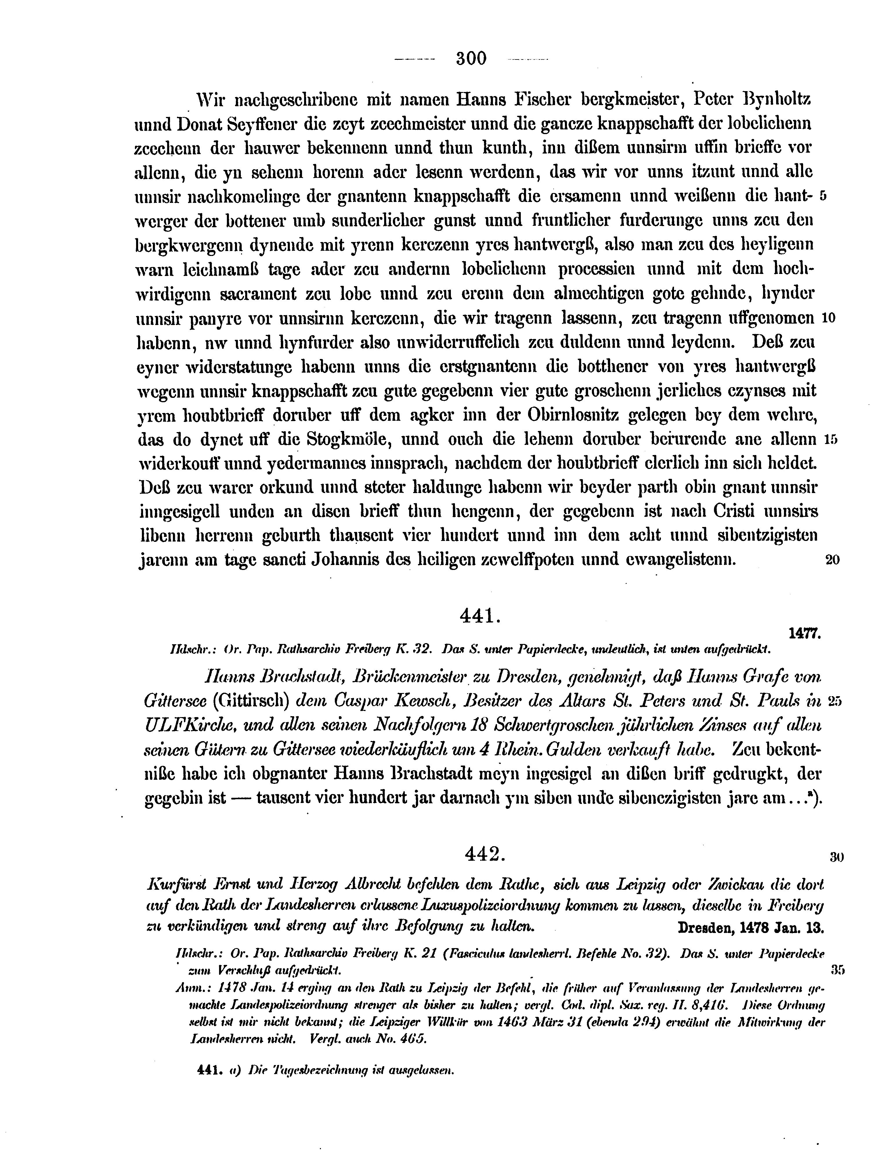 Historische Urkunde Seite 300 aus Band cds2_12