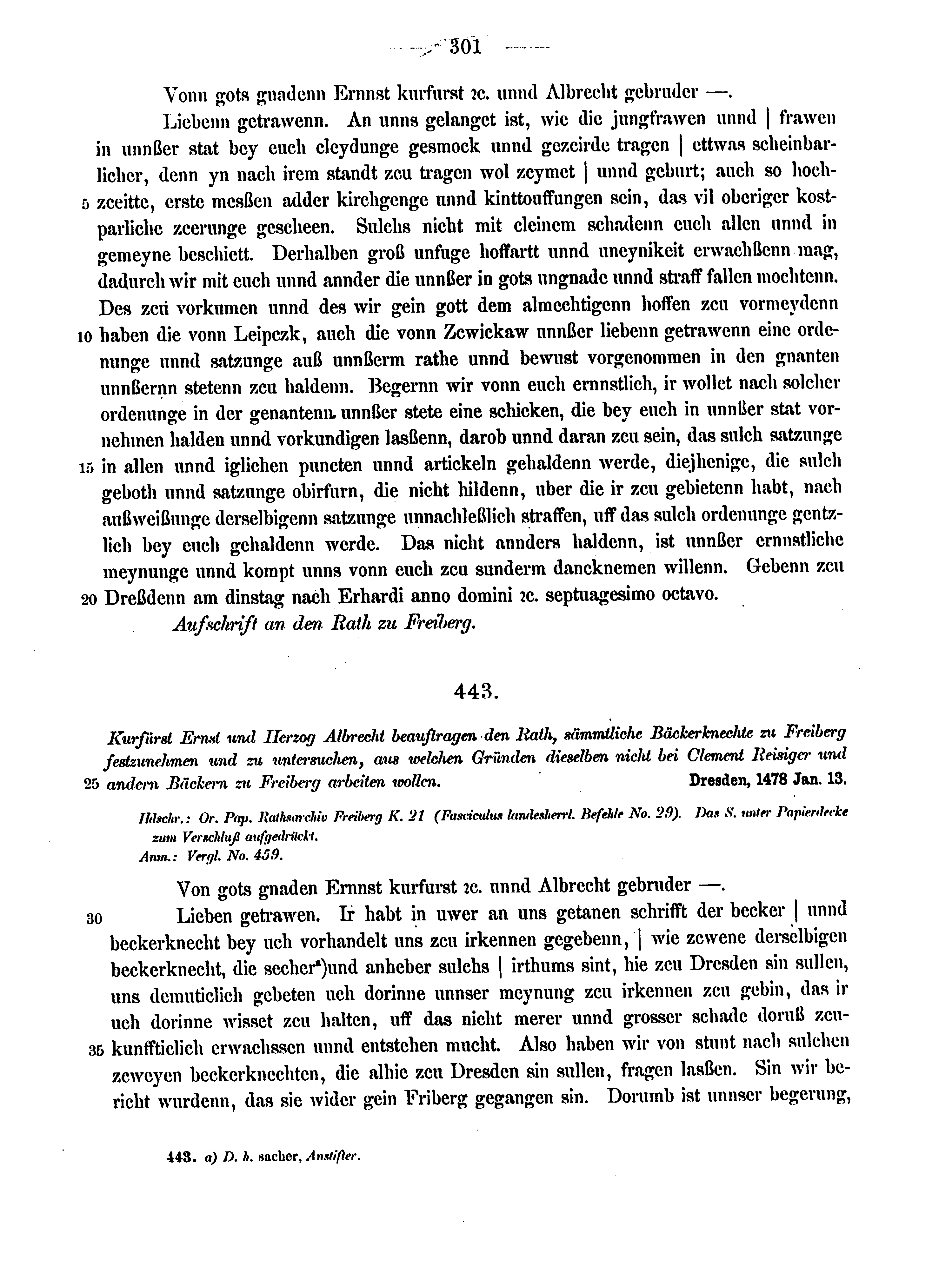 Historische Urkunde Seite 301 aus Band cds2_12