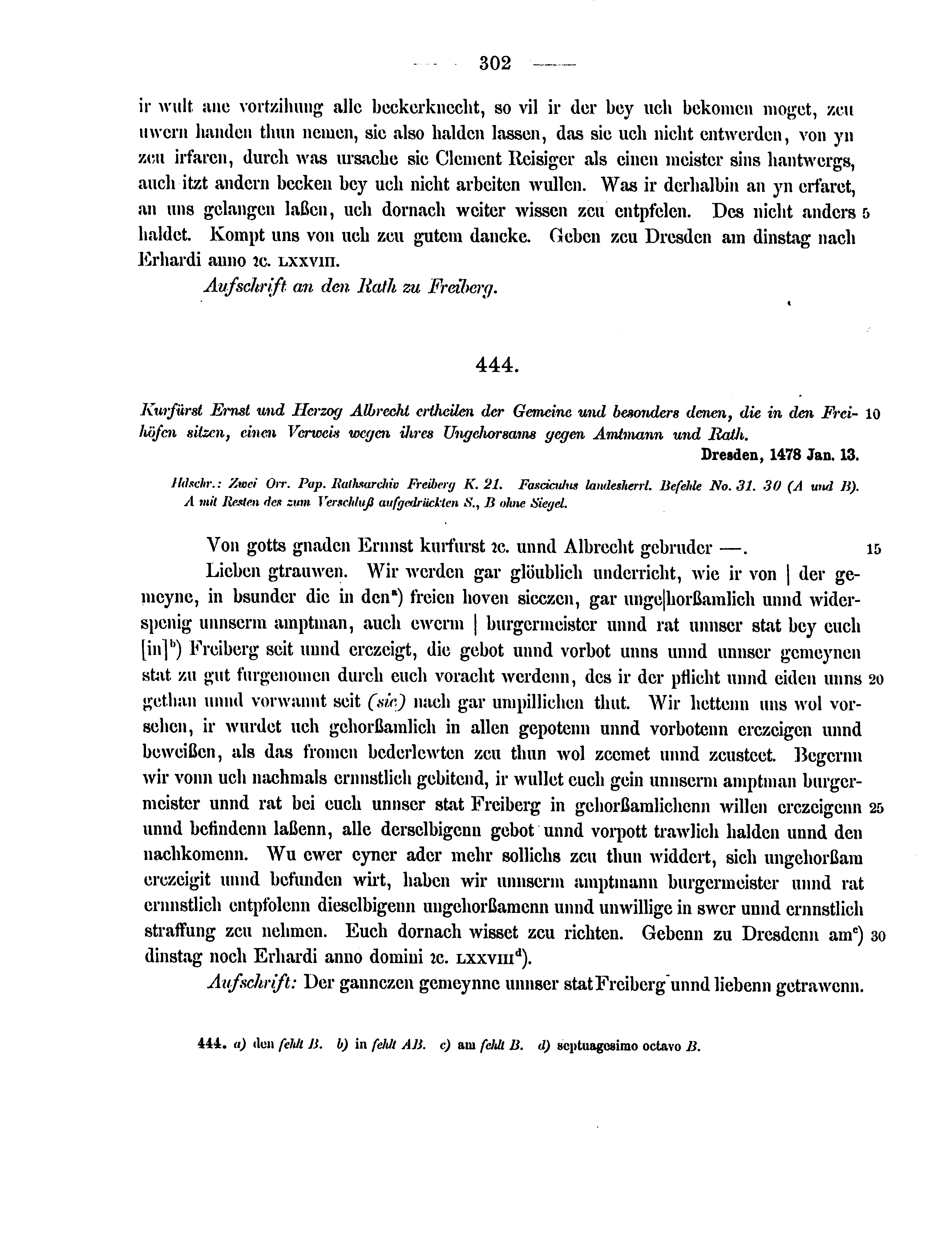 Historische Urkunde Seite 302 aus Band cds2_12