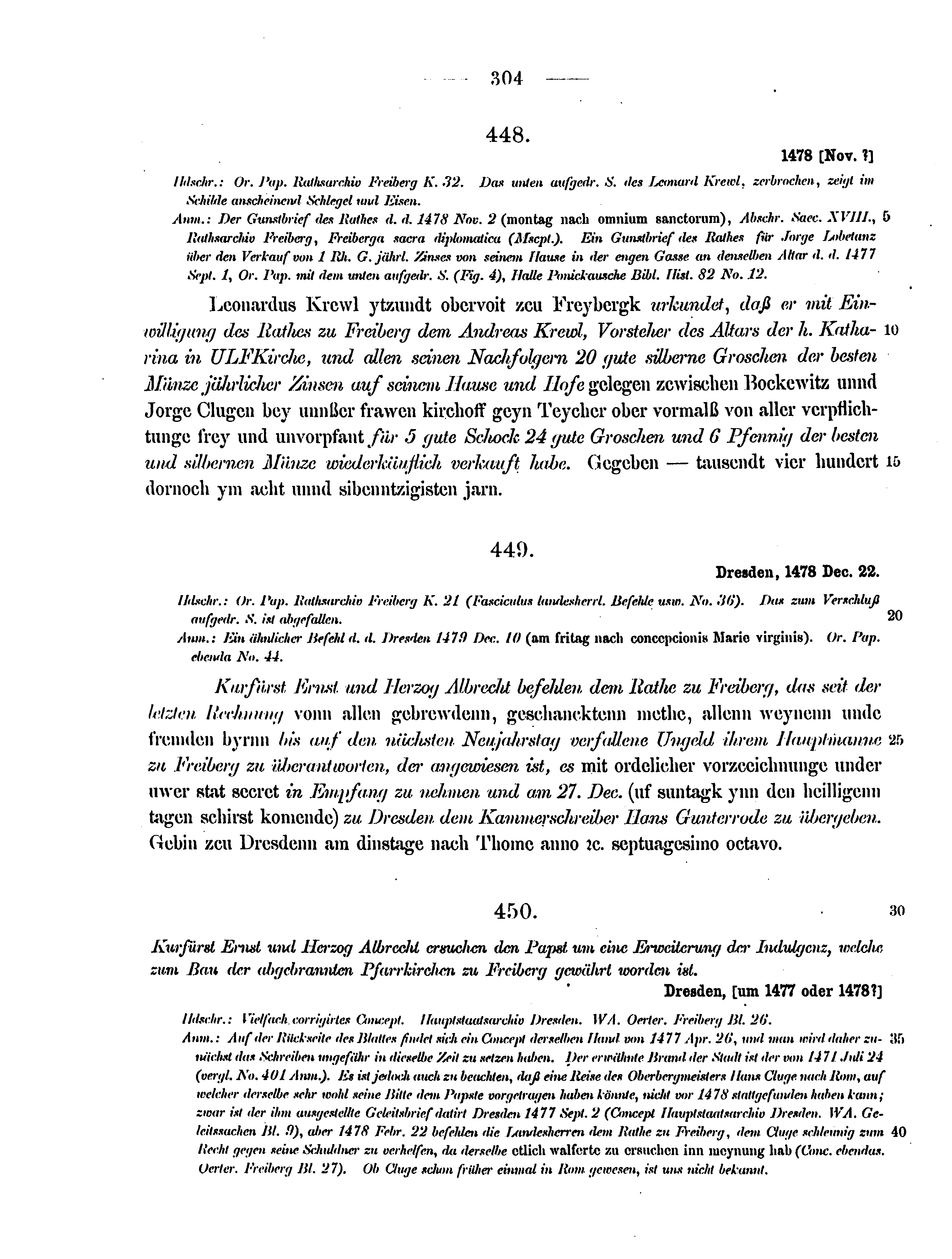 Historische Urkunde Seite 304 aus Band cds2_12