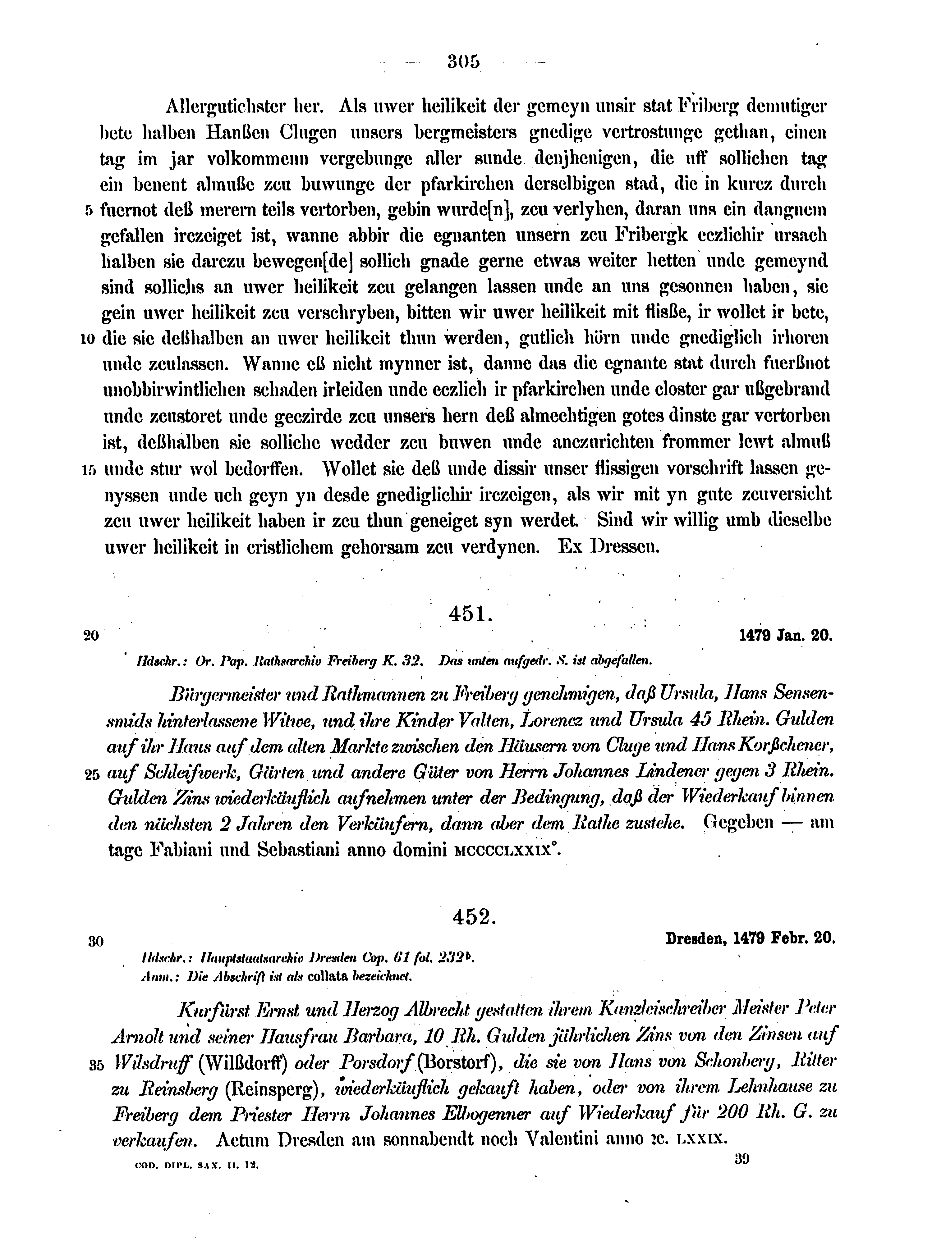 Historische Urkunde Seite 305 aus Band cds2_12