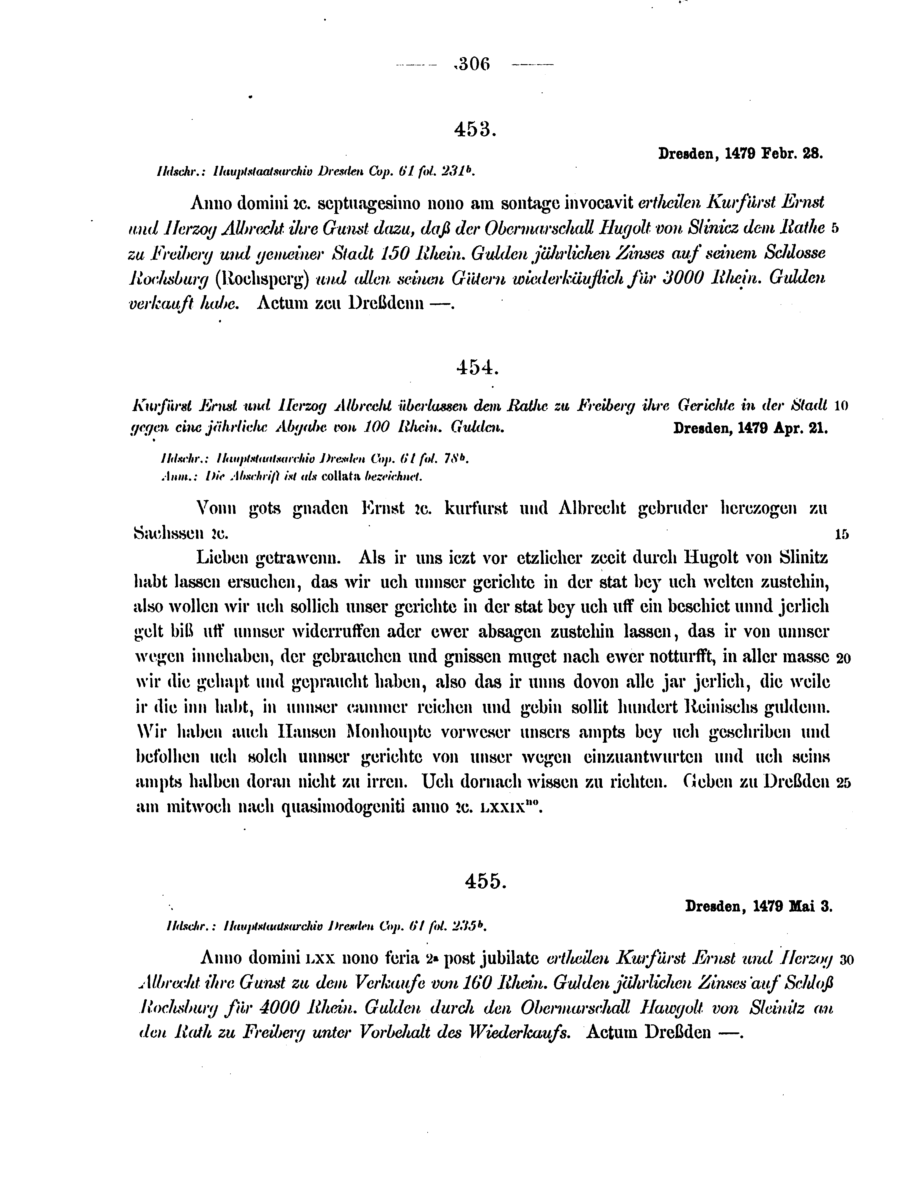 Historische Urkunde Seite 306 aus Band cds2_12