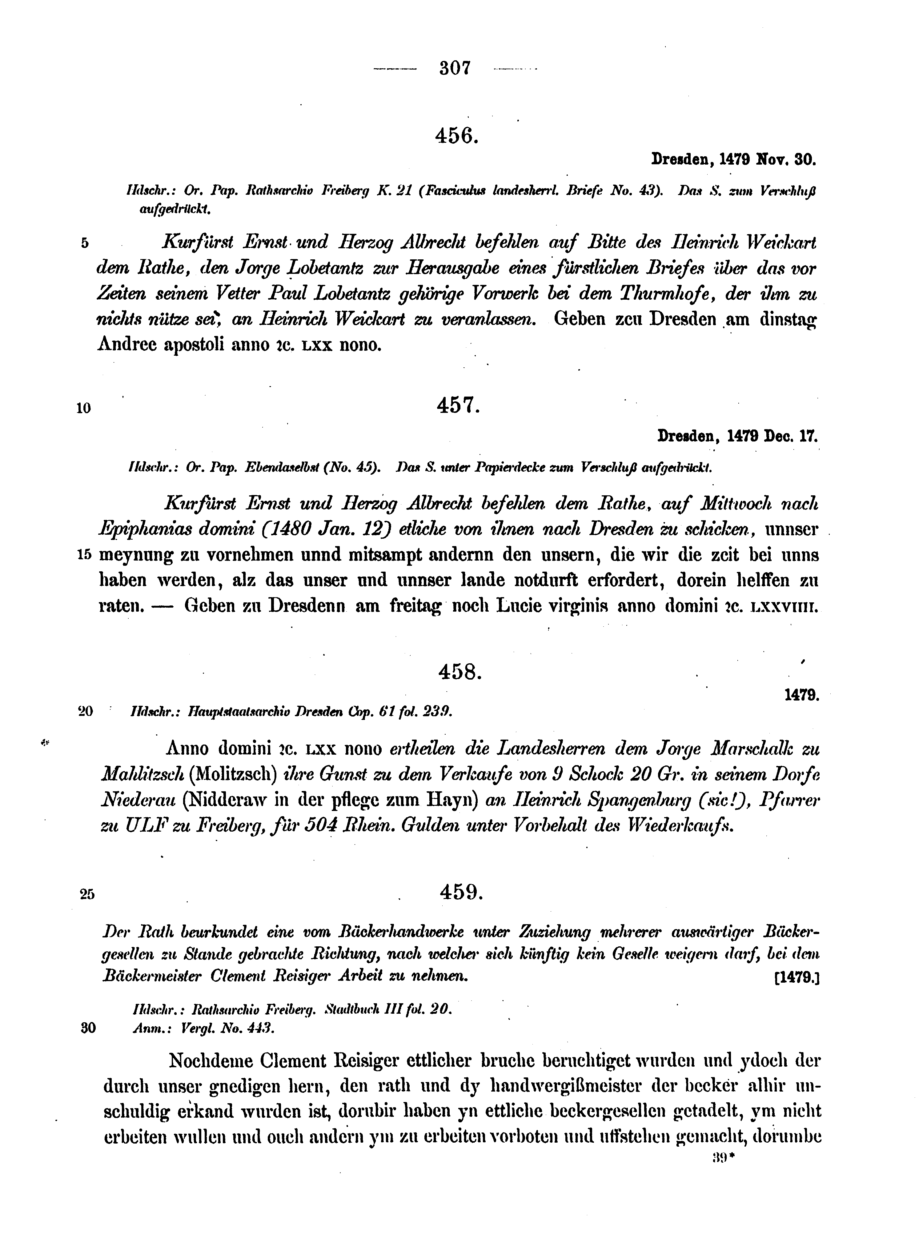 Historische Urkunde Seite 307 aus Band cds2_12