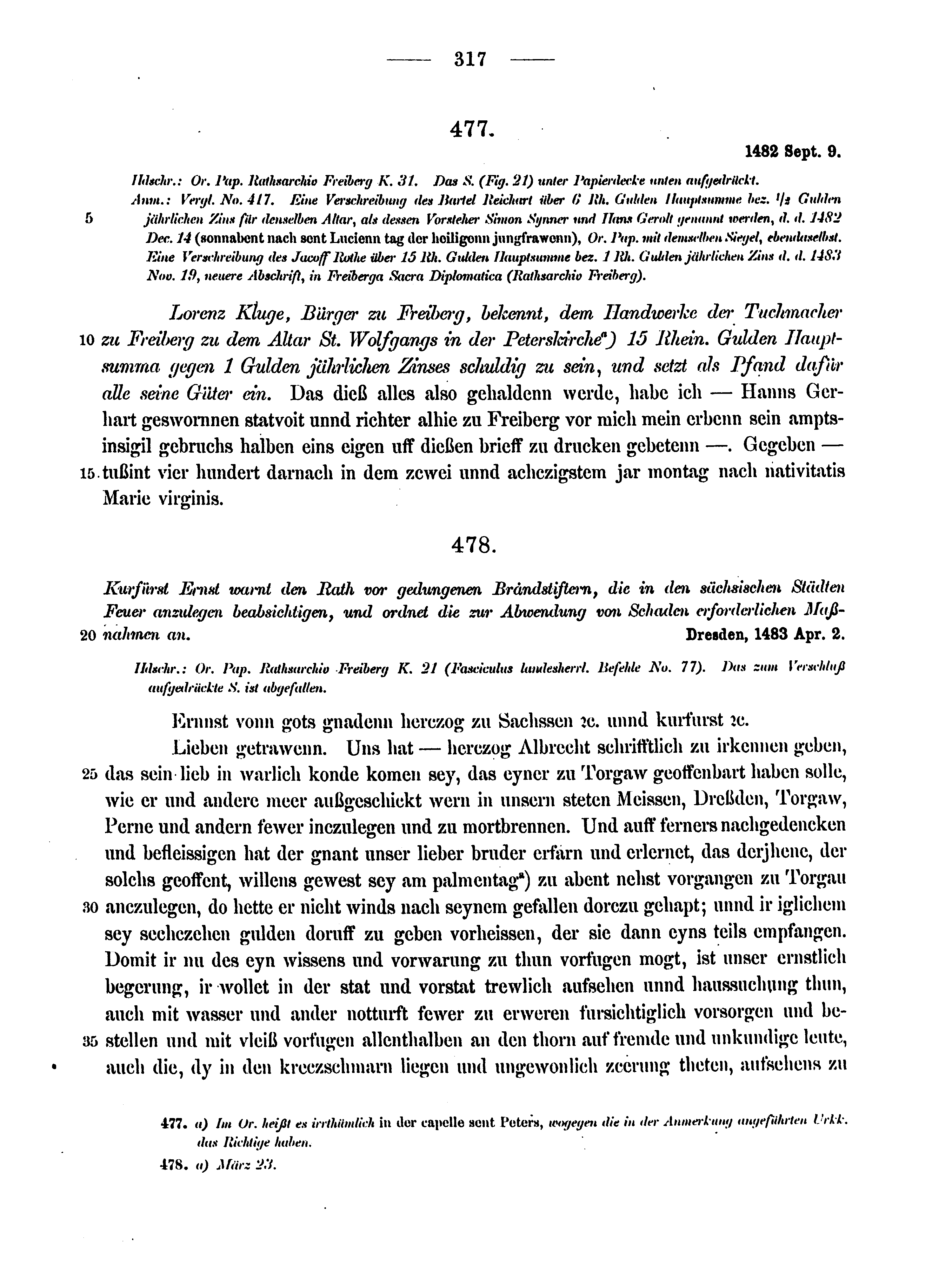 Historische Urkunde Seite 317 aus Band cds2_12