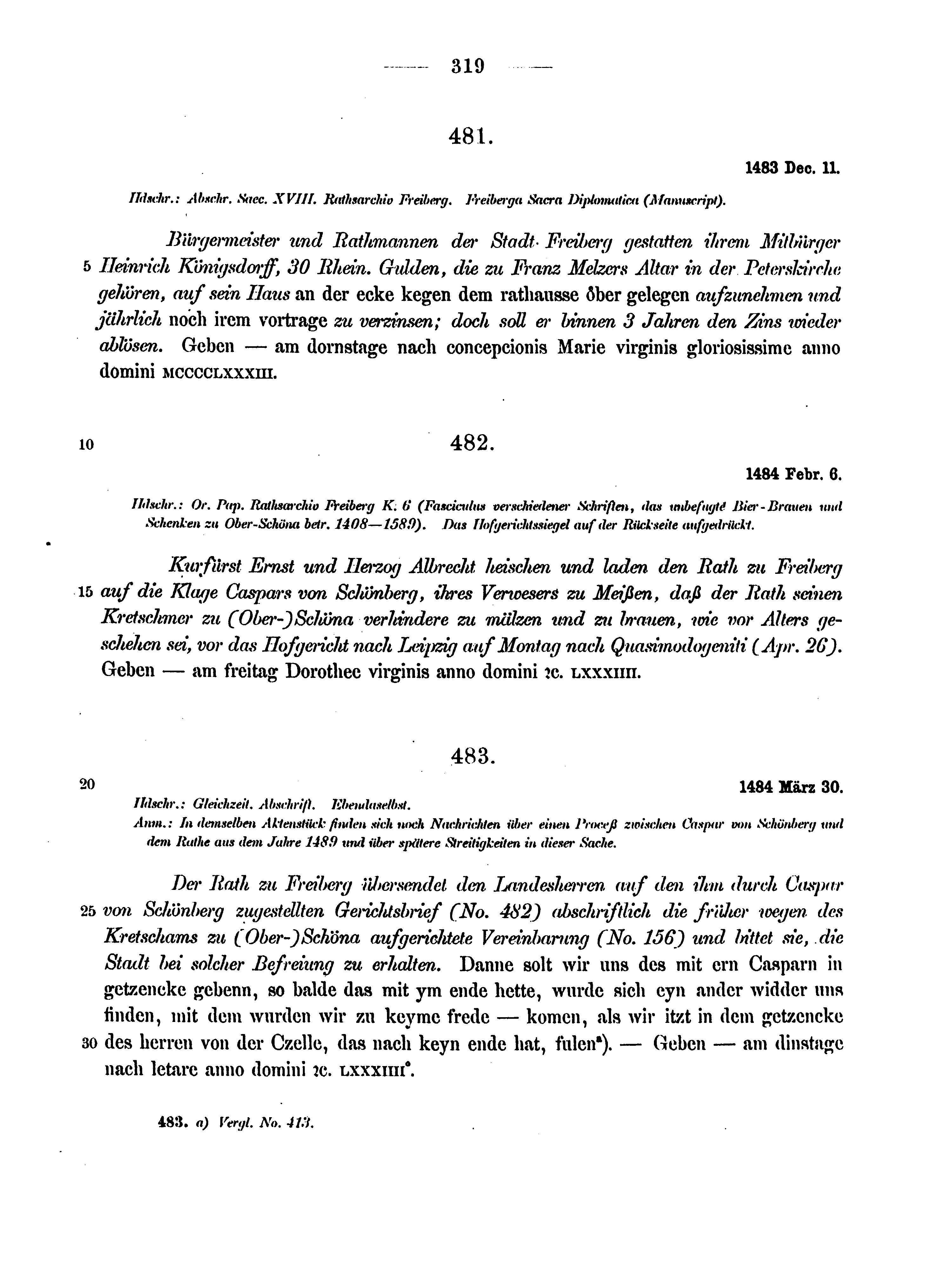 Historische Urkunde Seite 319 aus Band cds2_12