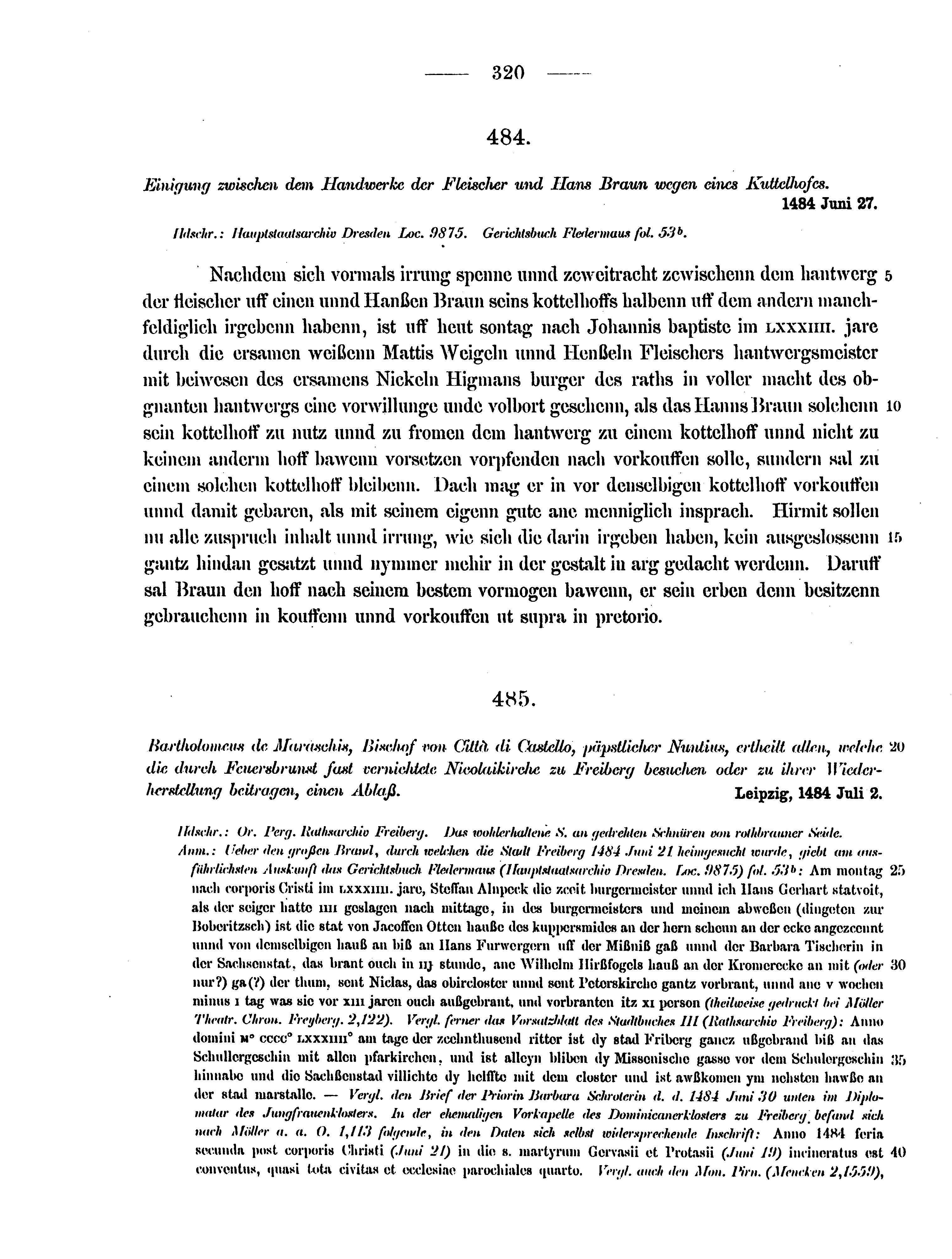 Historische Urkunde Seite 320 aus Band cds2_12