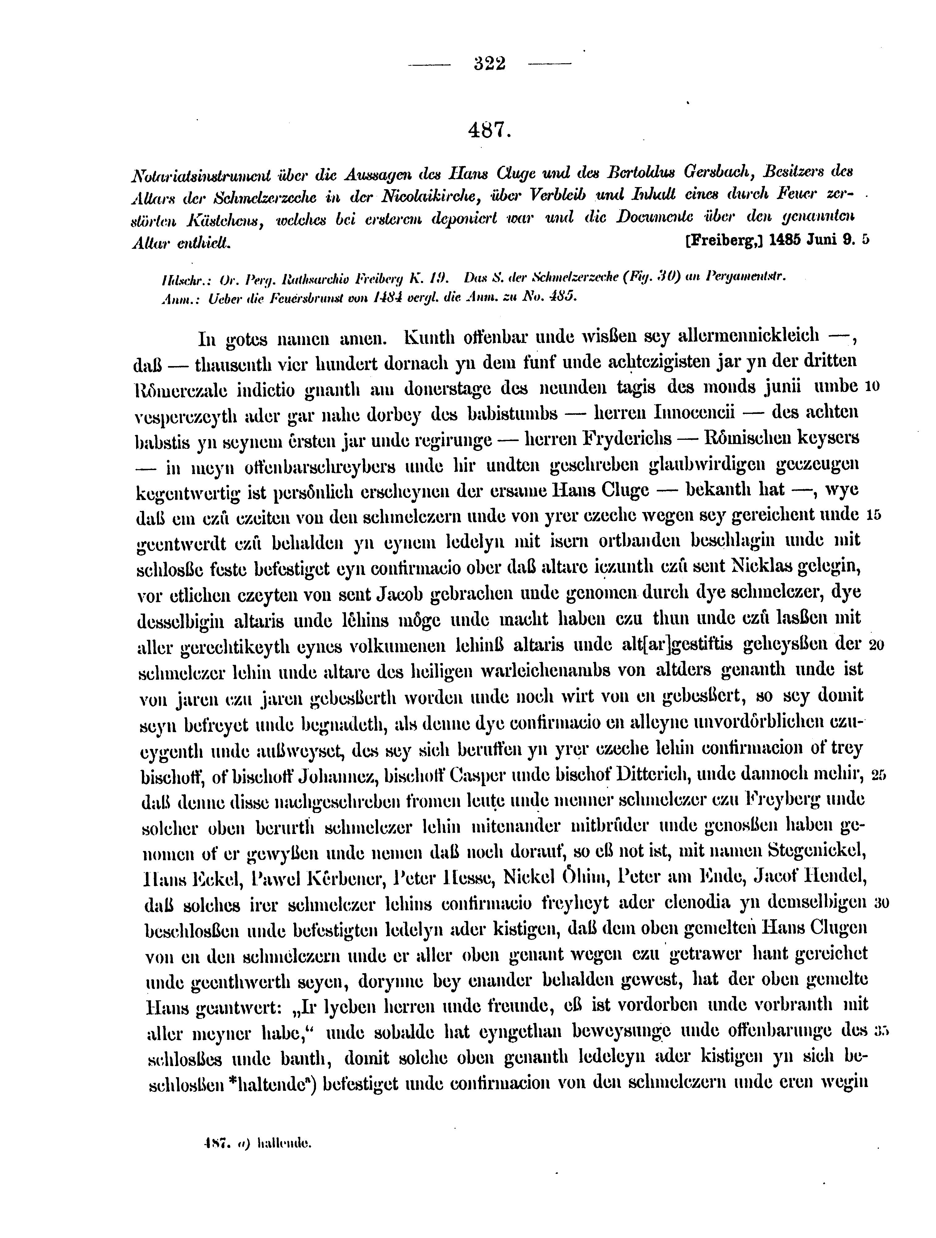 Historische Urkunde Seite 322 aus Band cds2_12