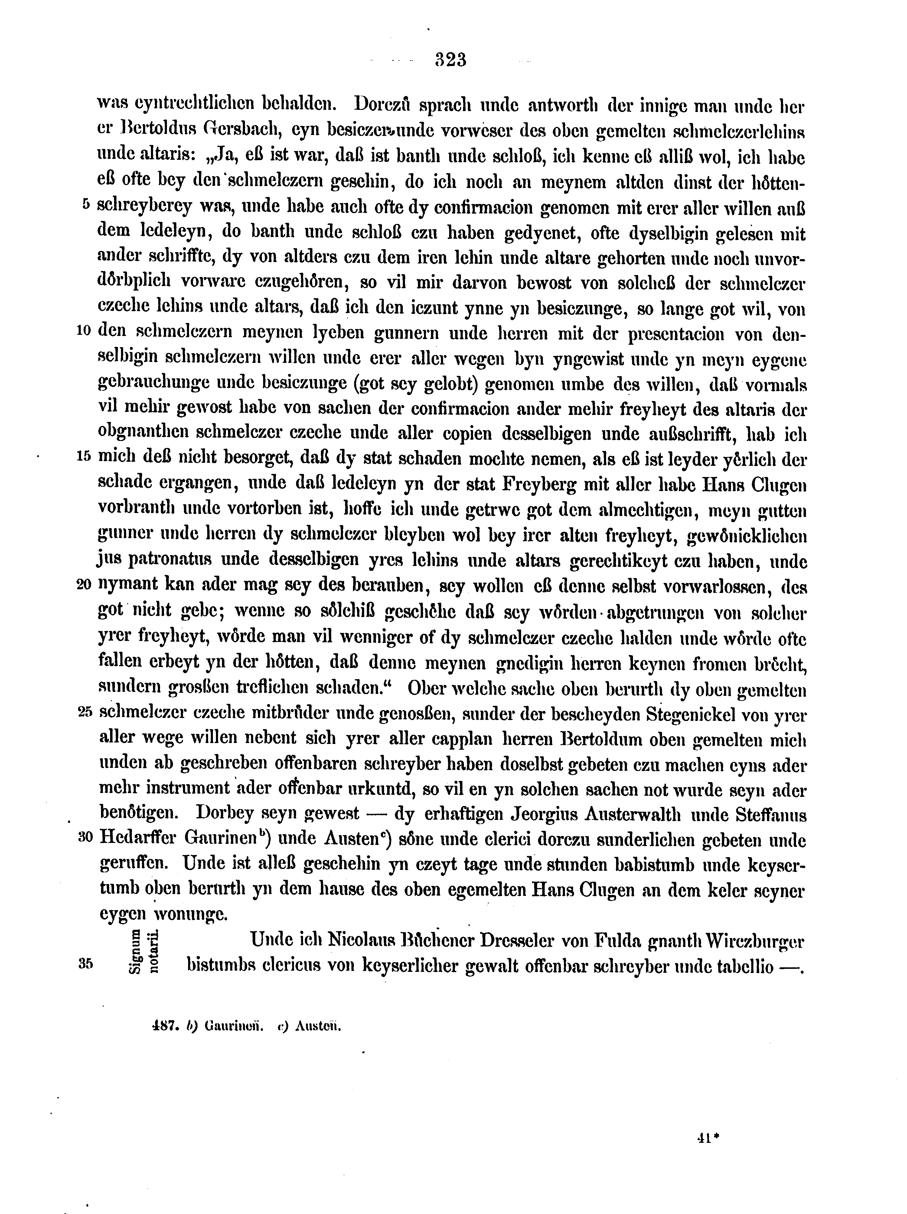Historische Urkunde Seite 323 aus Band cds2_12