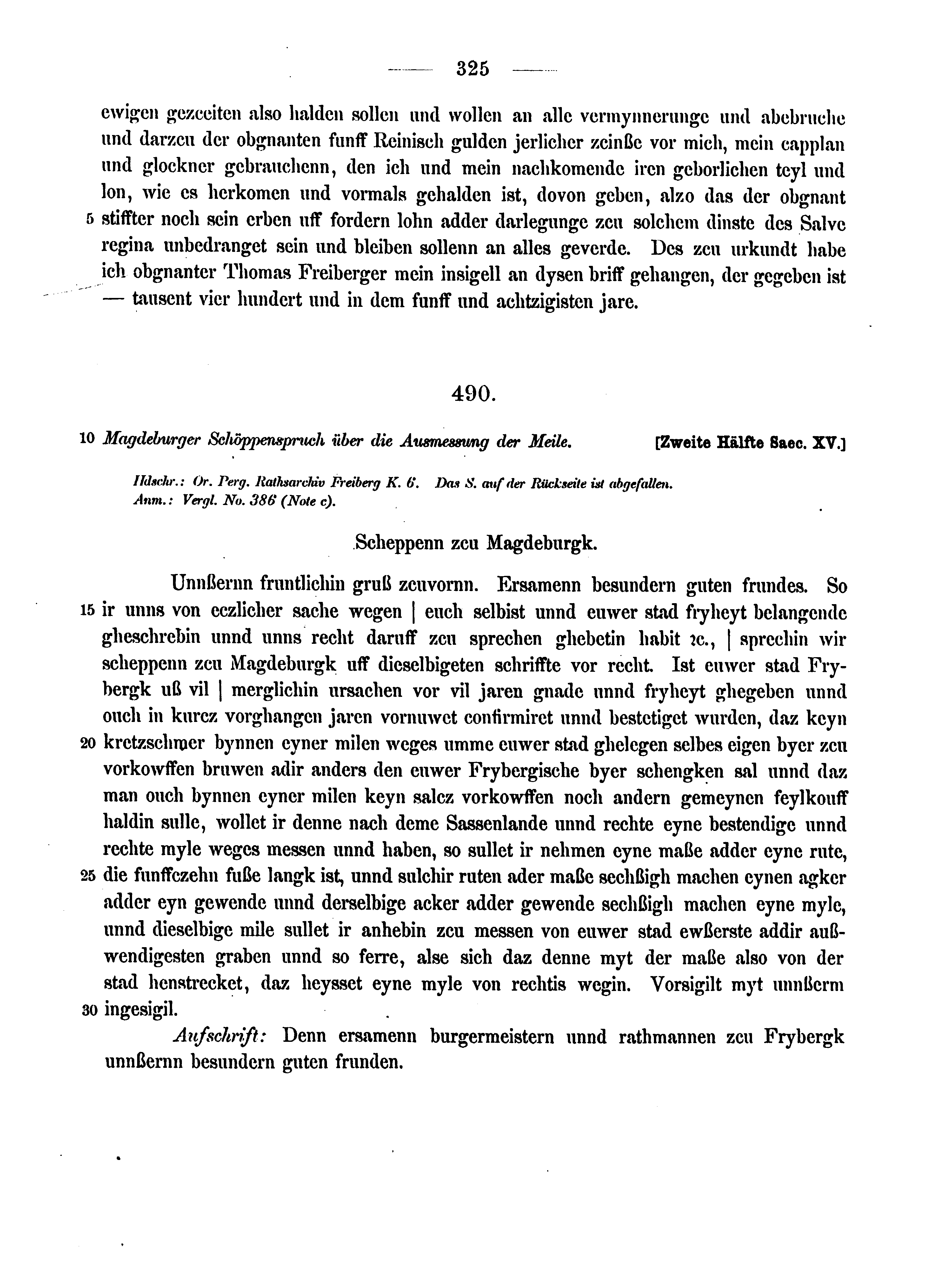 Historische Urkunde Seite 325 aus Band cds2_12