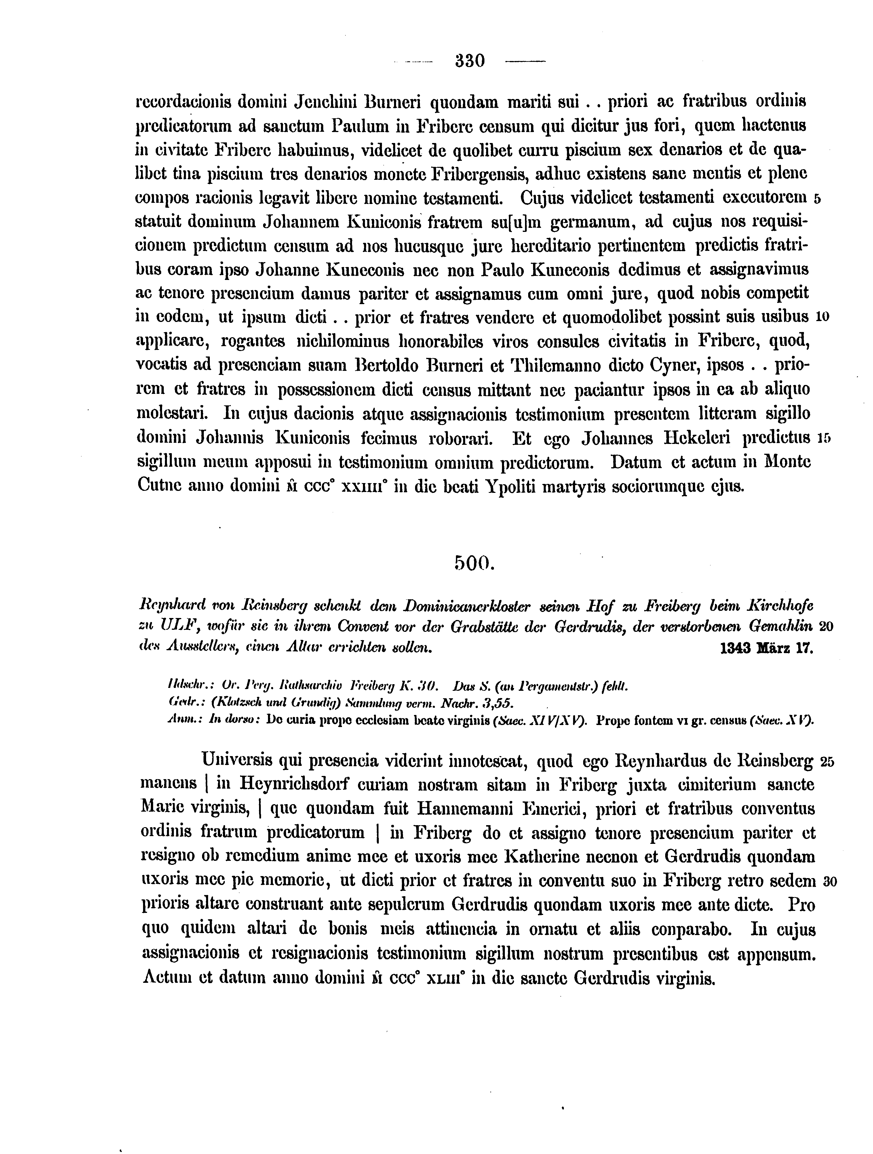 Historische Urkunde Seite 330 aus Band cds2_12