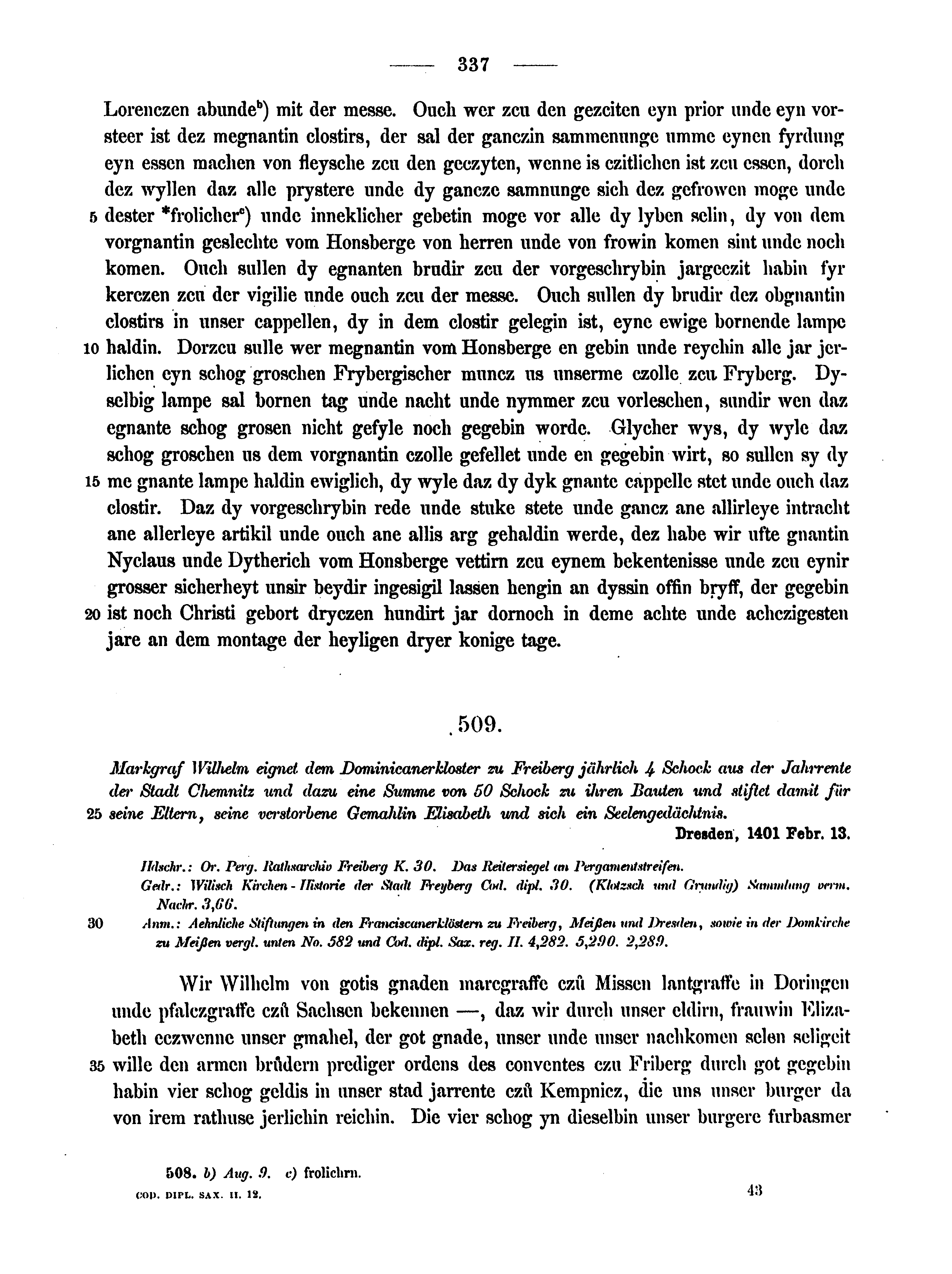 Historische Urkunde Seite 337 aus Band cds2_12