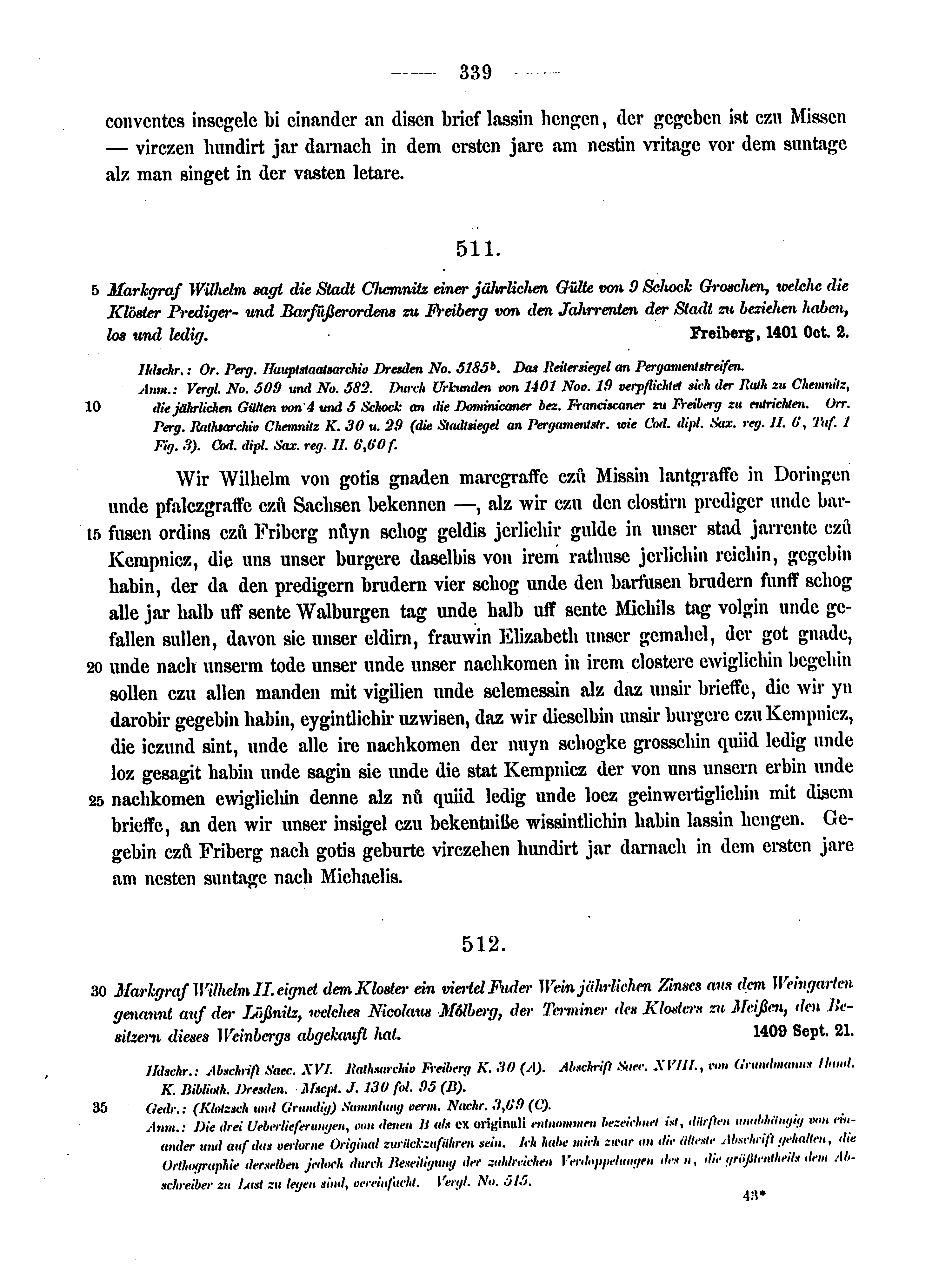 Historische Urkunde Seite 339 aus Band cds2_12