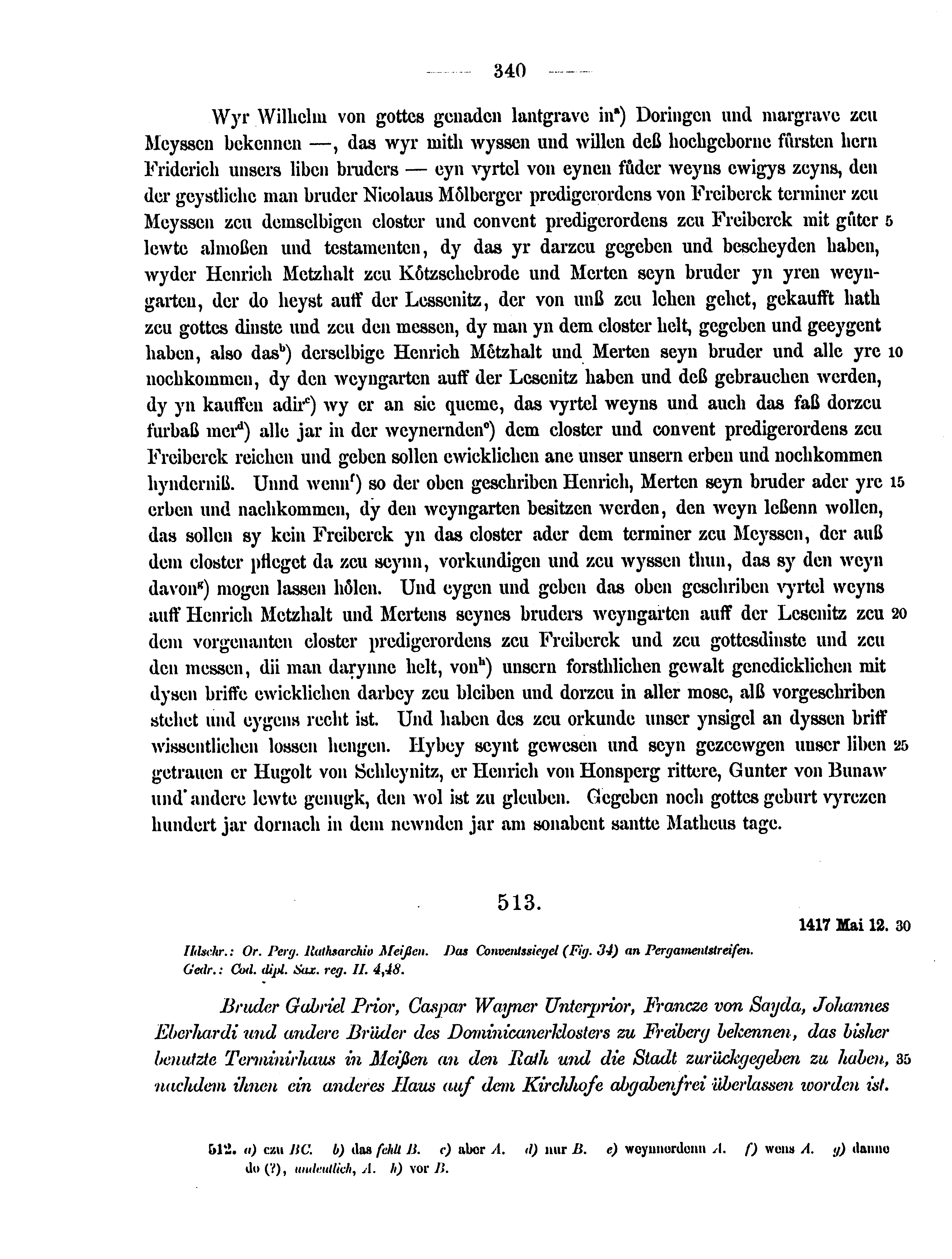 Historische Urkunde Seite 340 aus Band cds2_12