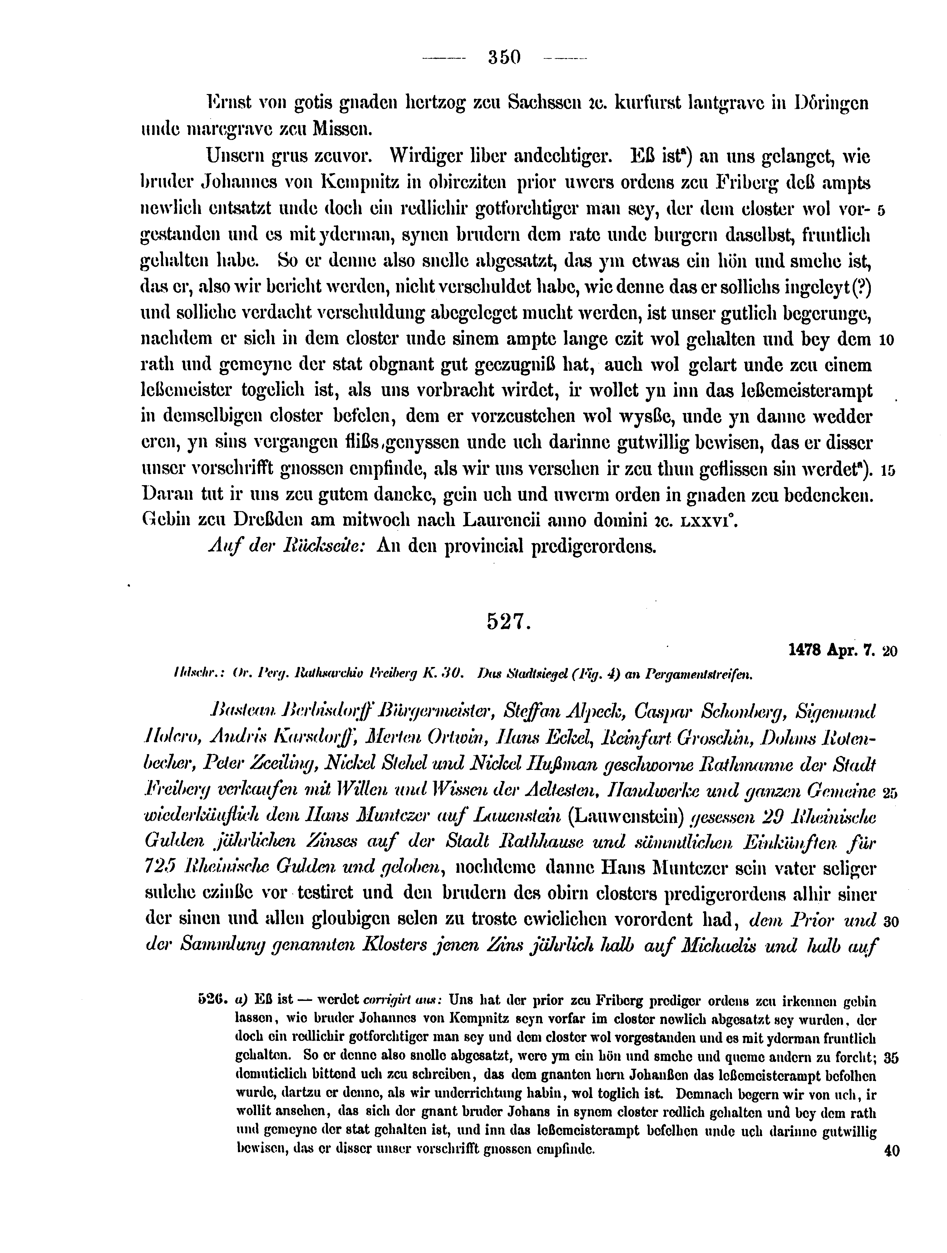 Historische Urkunde Seite 350 aus Band cds2_12