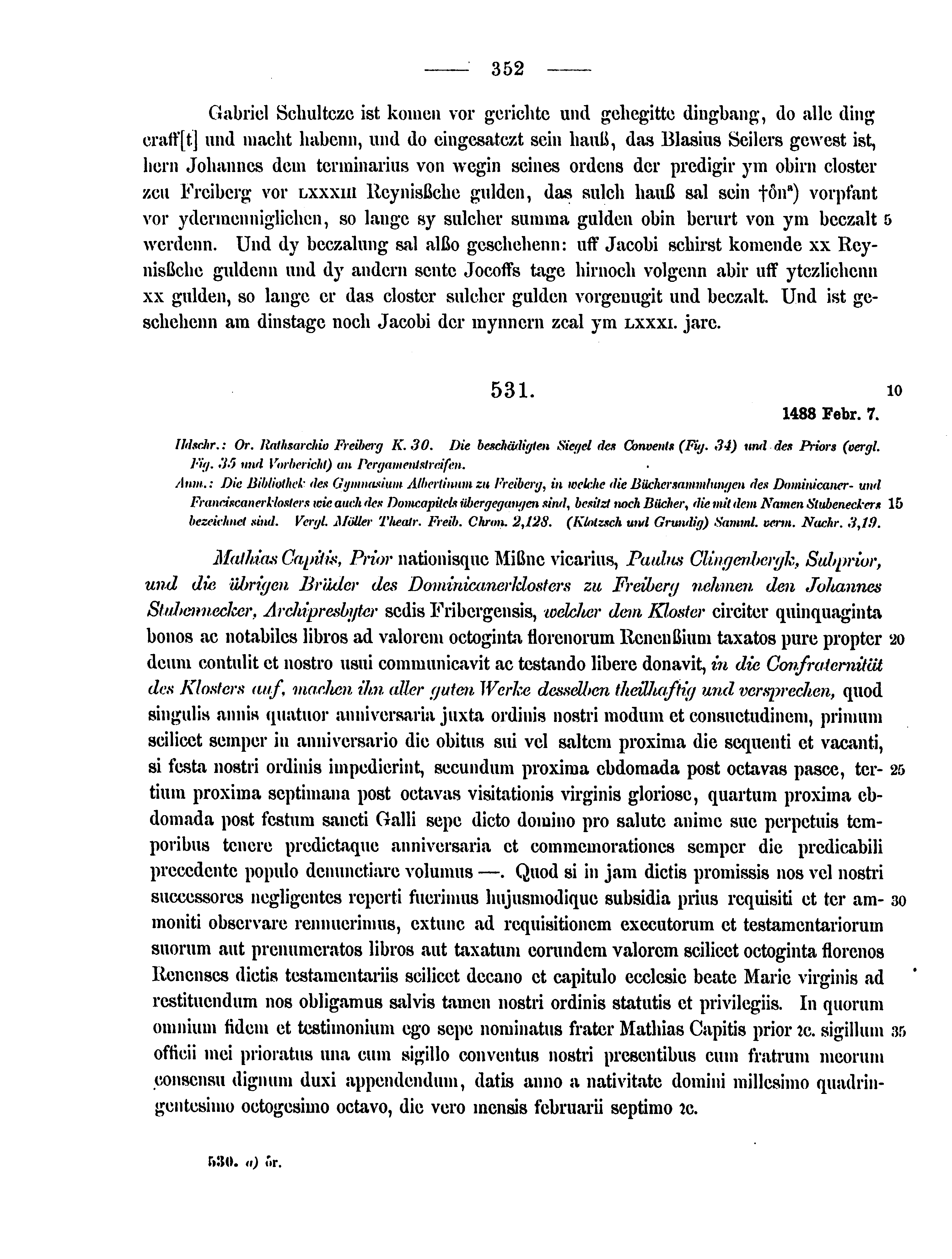 Historische Urkunde Seite 352 aus Band cds2_12