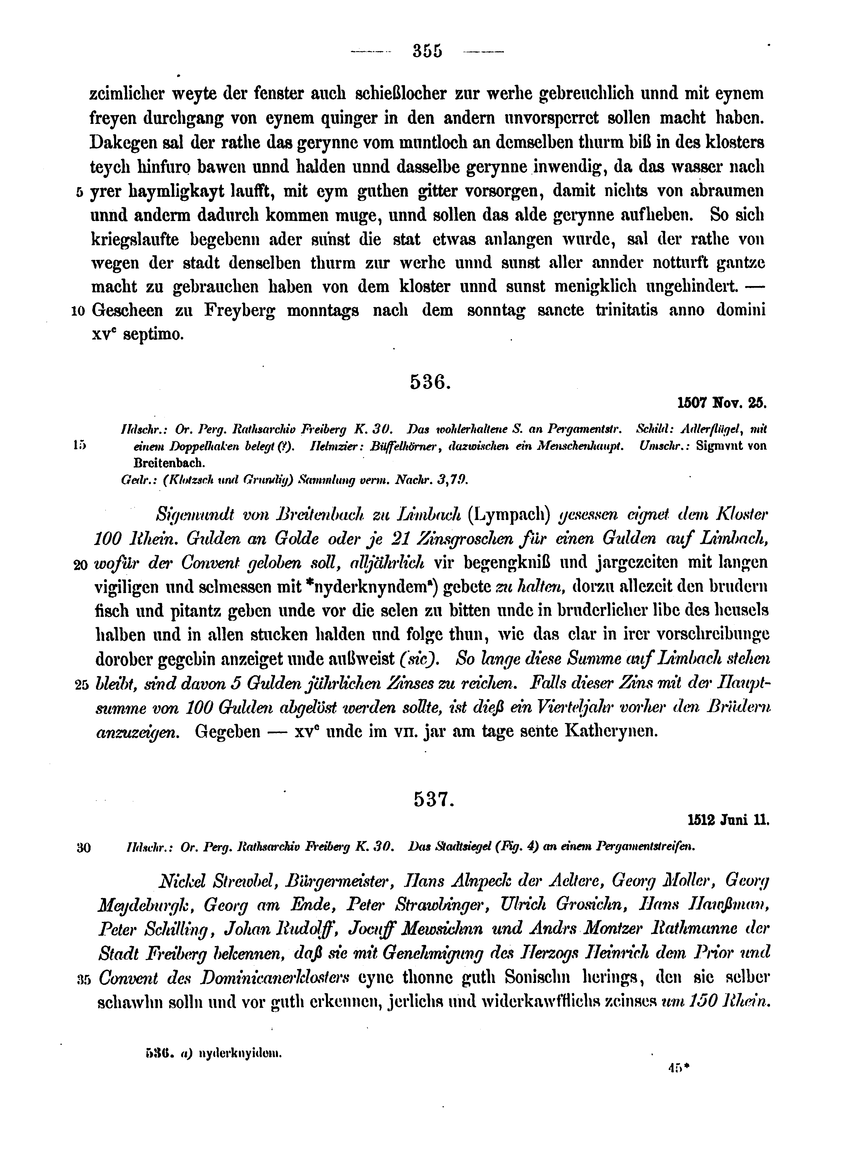 Historische Urkunde Seite 355 aus Band cds2_12