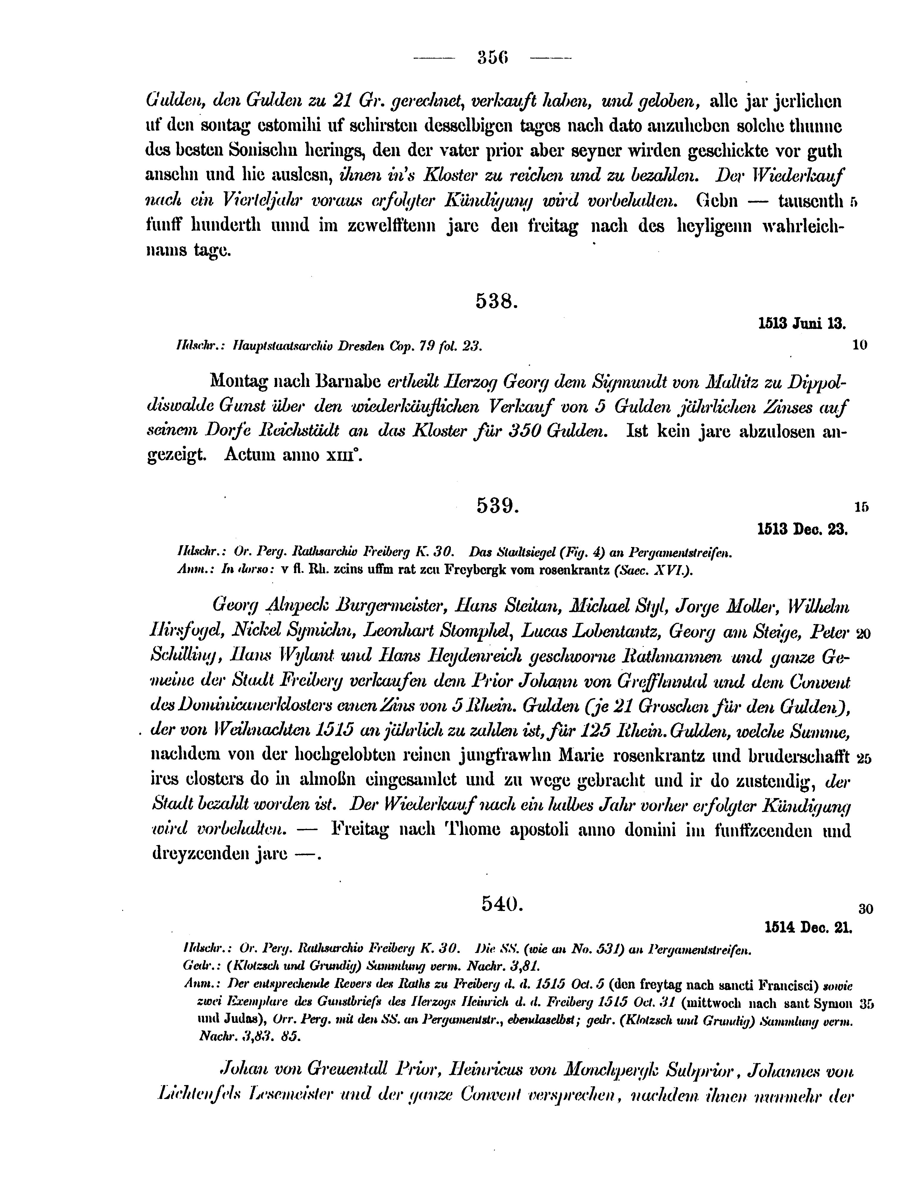 Historische Urkunde Seite 356 aus Band cds2_12