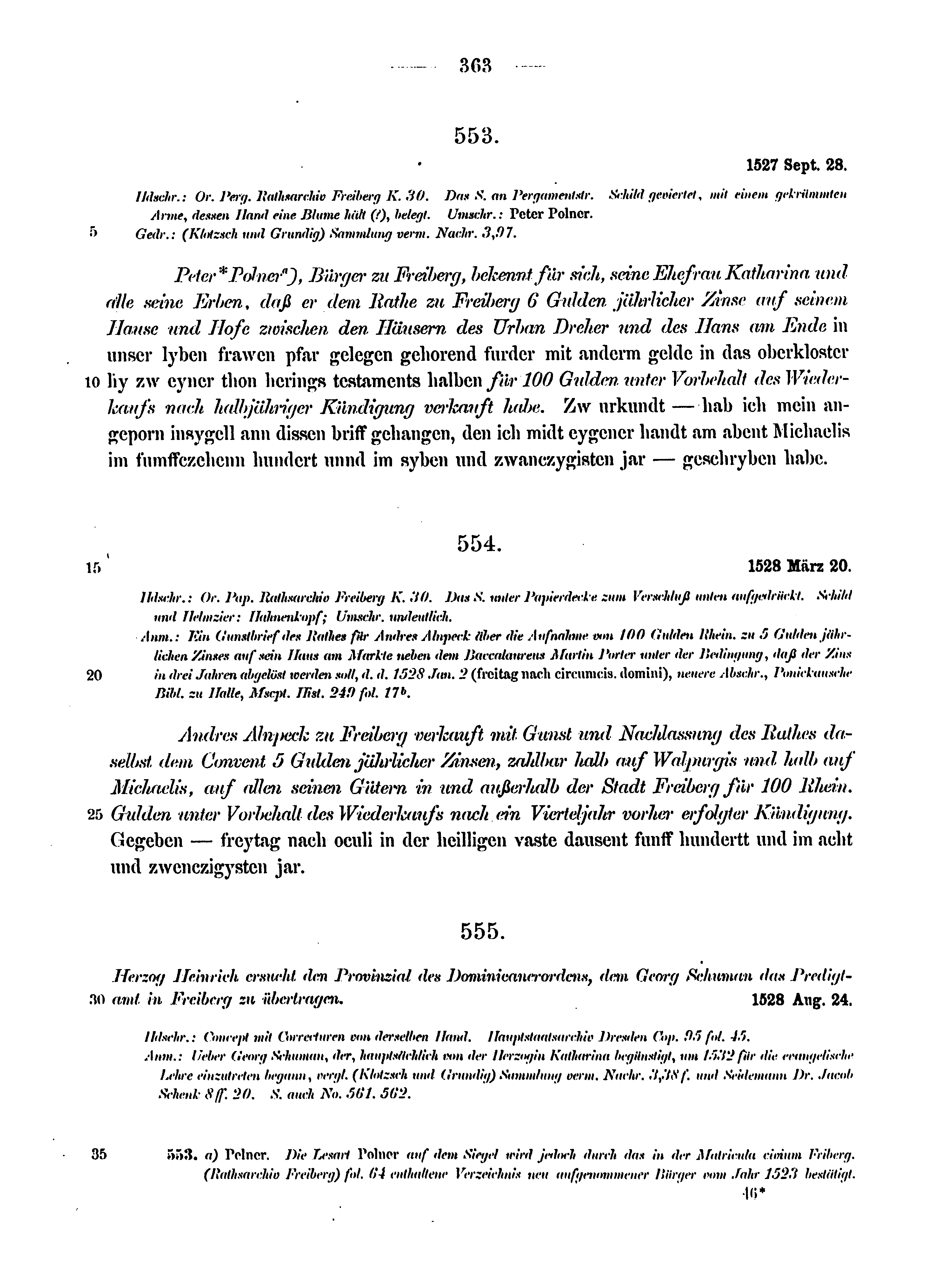 Historische Urkunde Seite 363 aus Band cds2_12