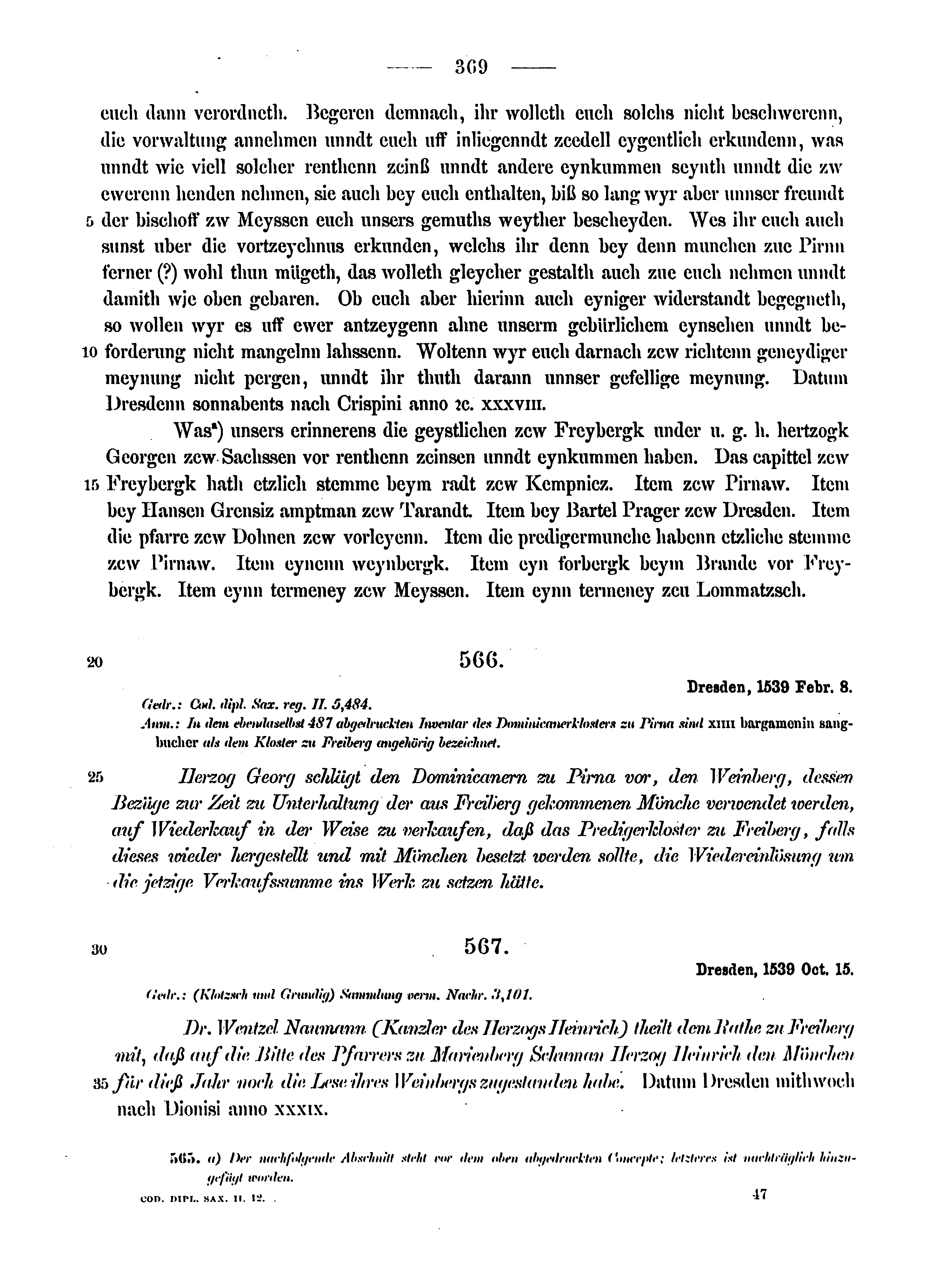 Historische Urkunde Seite 369 aus Band cds2_12