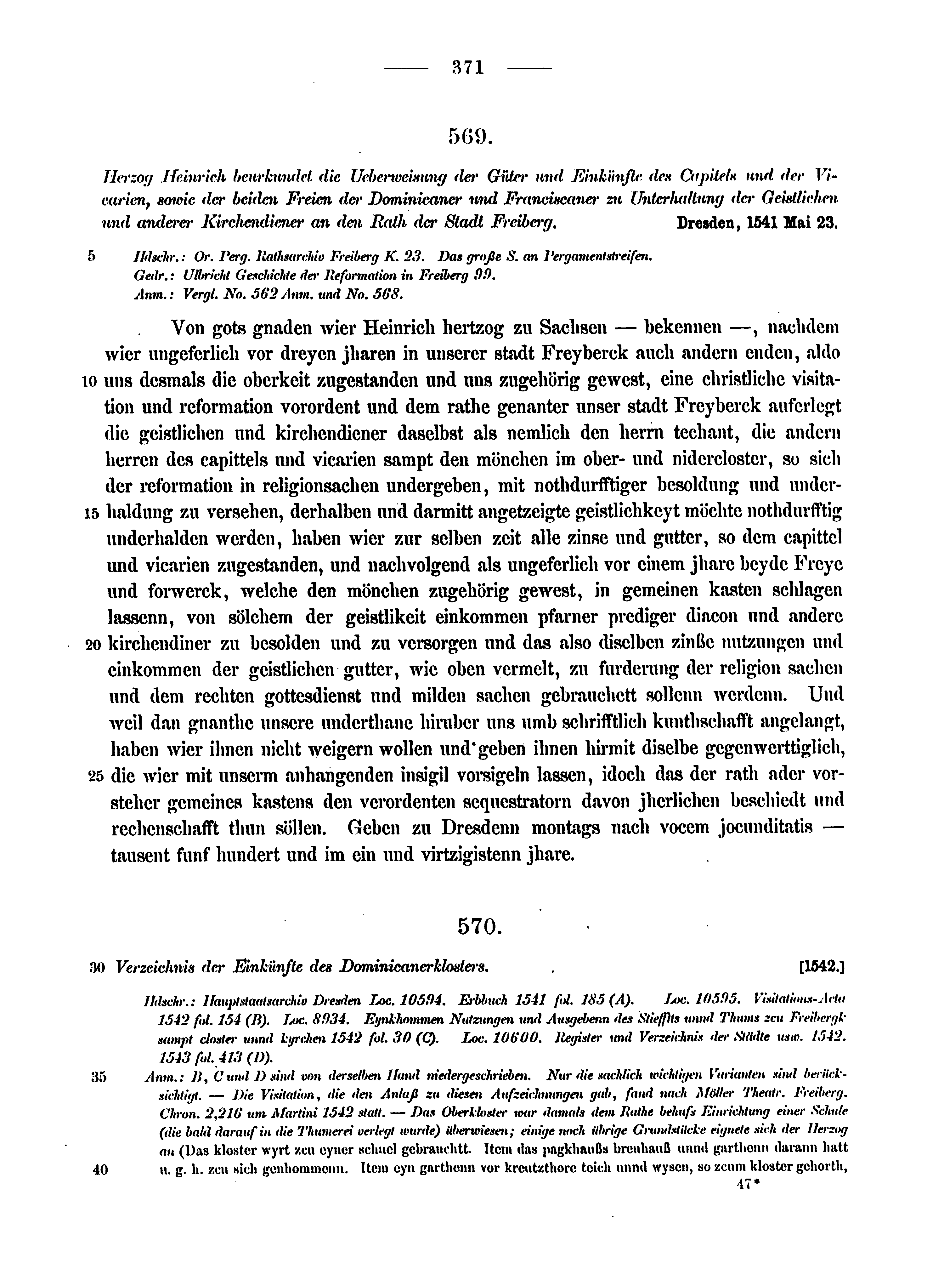 Historische Urkunde Seite 371 aus Band cds2_12