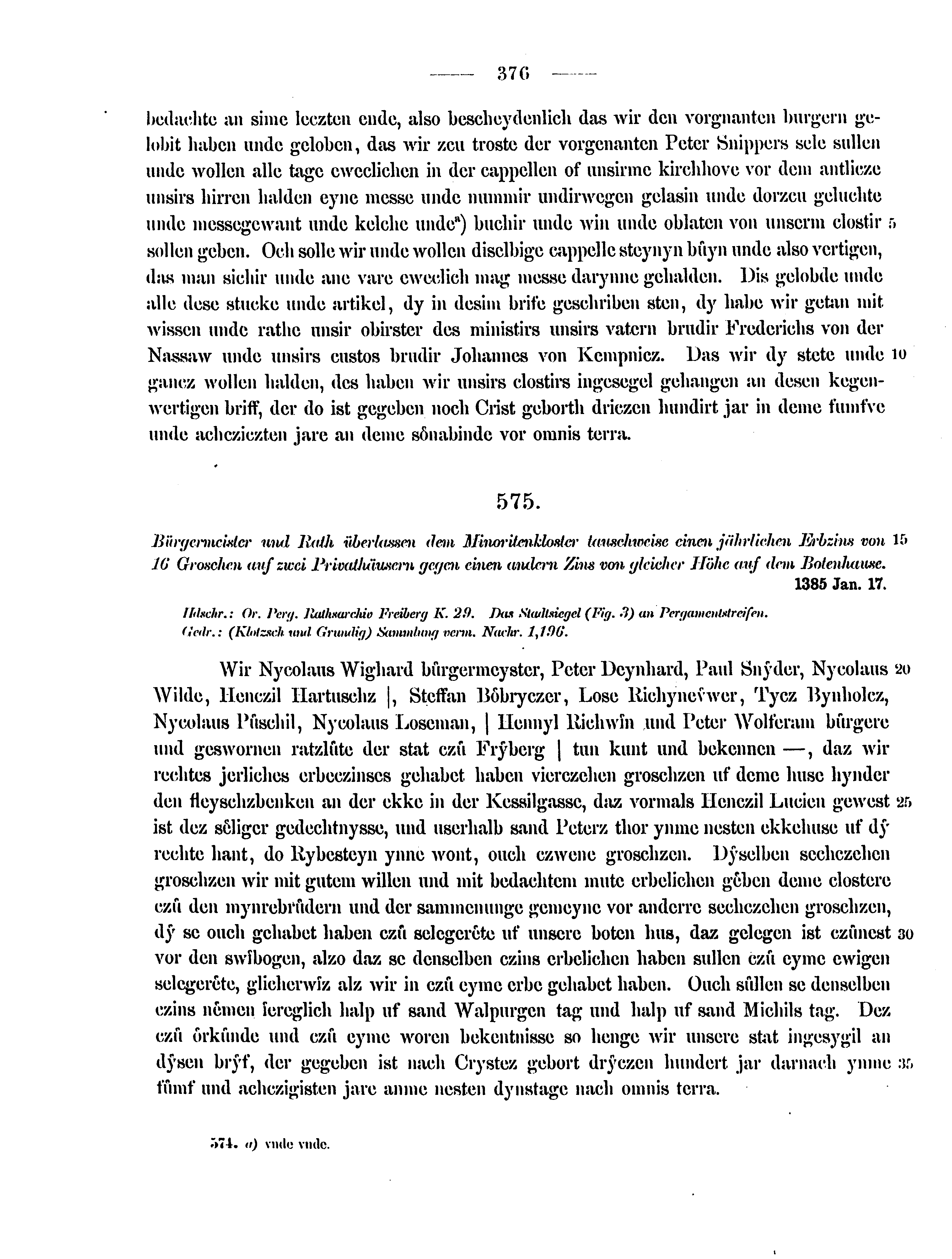 Historische Urkunde Seite 376 aus Band cds2_12