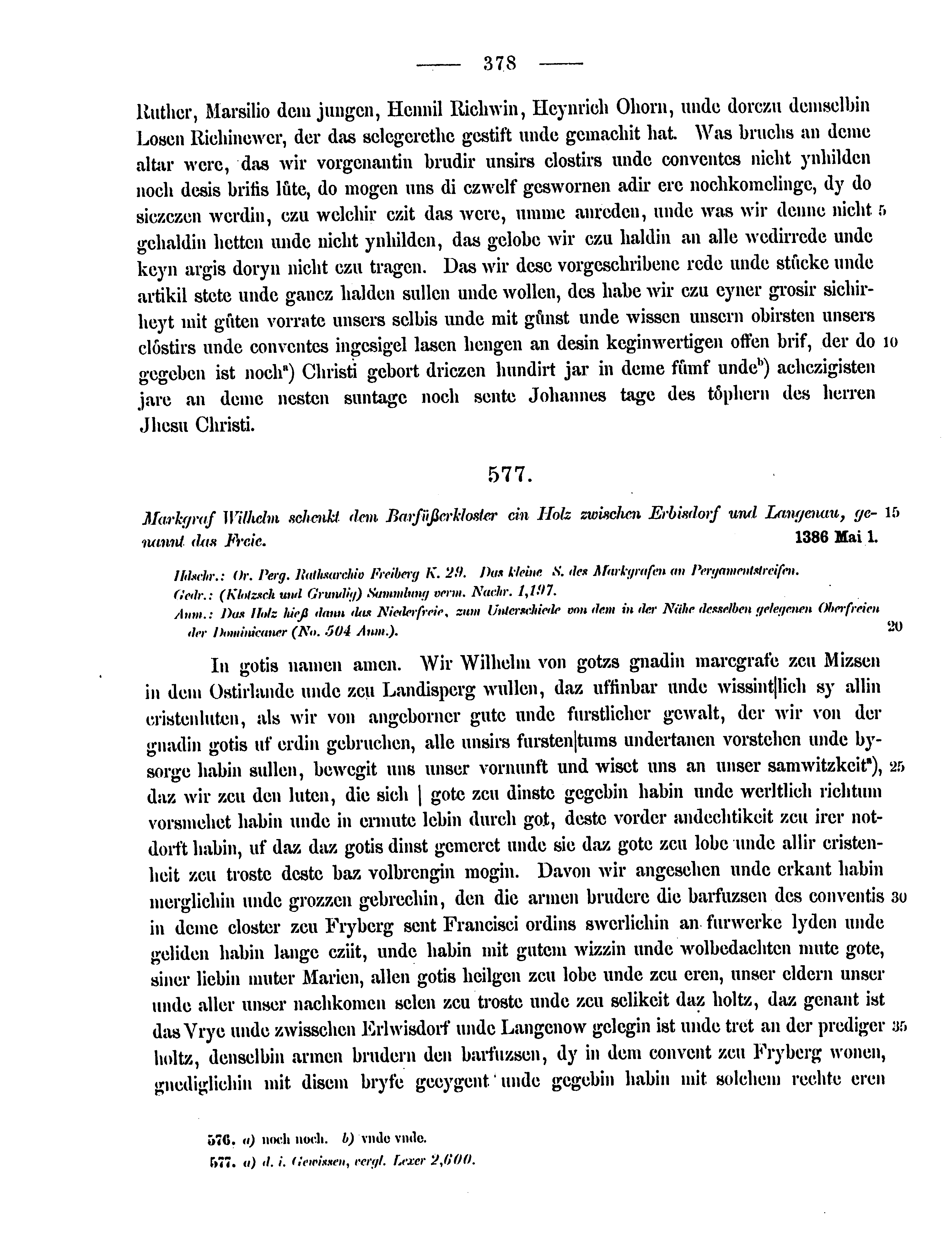 Historische Urkunde Seite 378 aus Band cds2_12