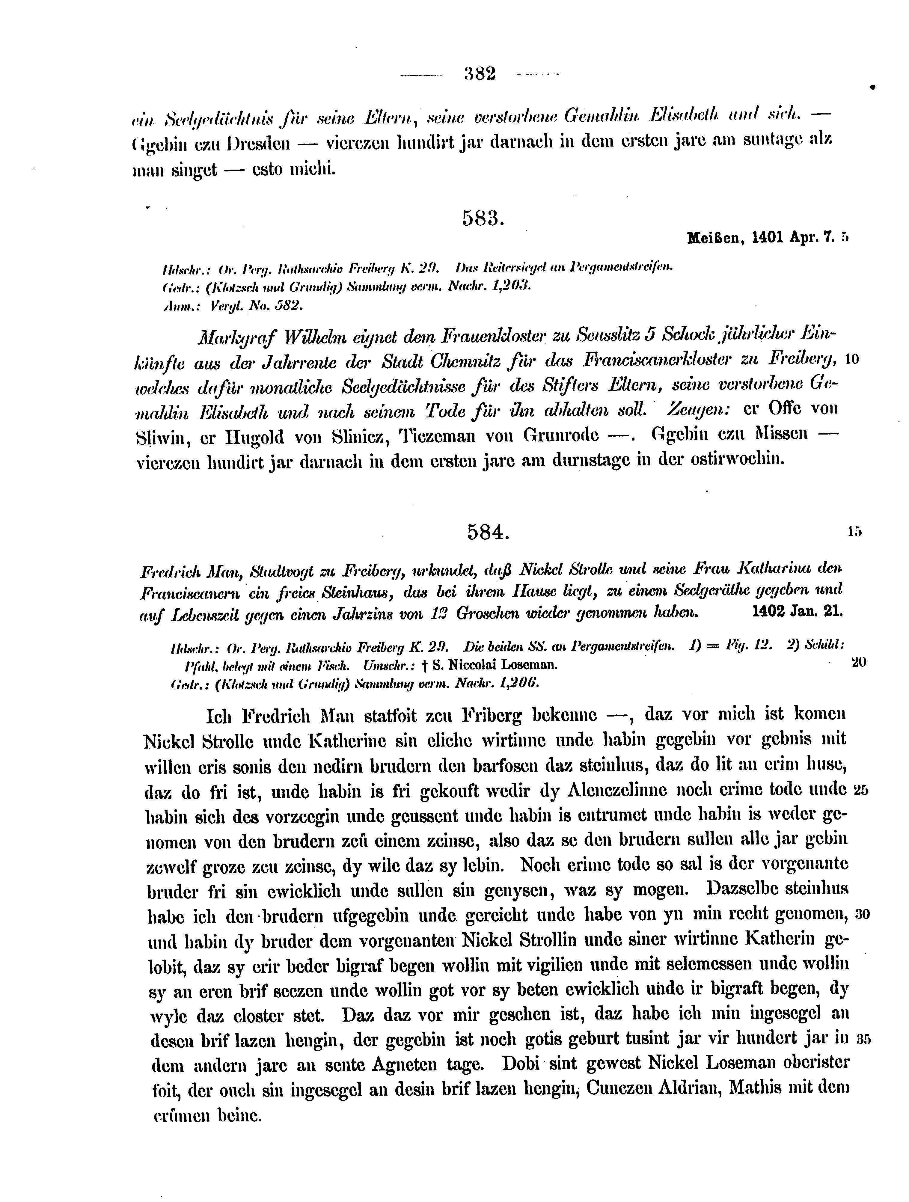Historische Urkunde Seite 382 aus Band cds2_12