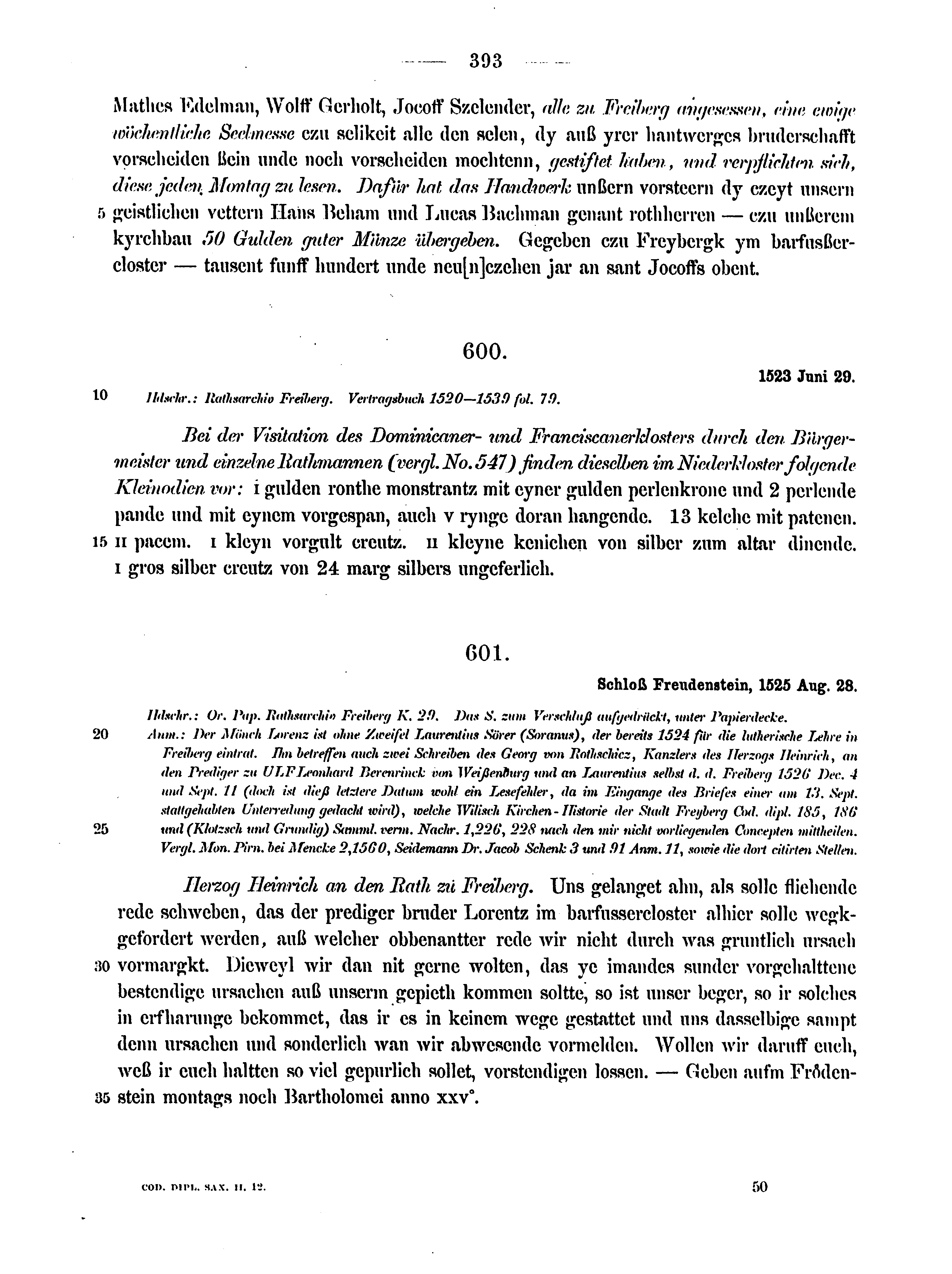 Historische Urkunde Seite 393 aus Band cds2_12