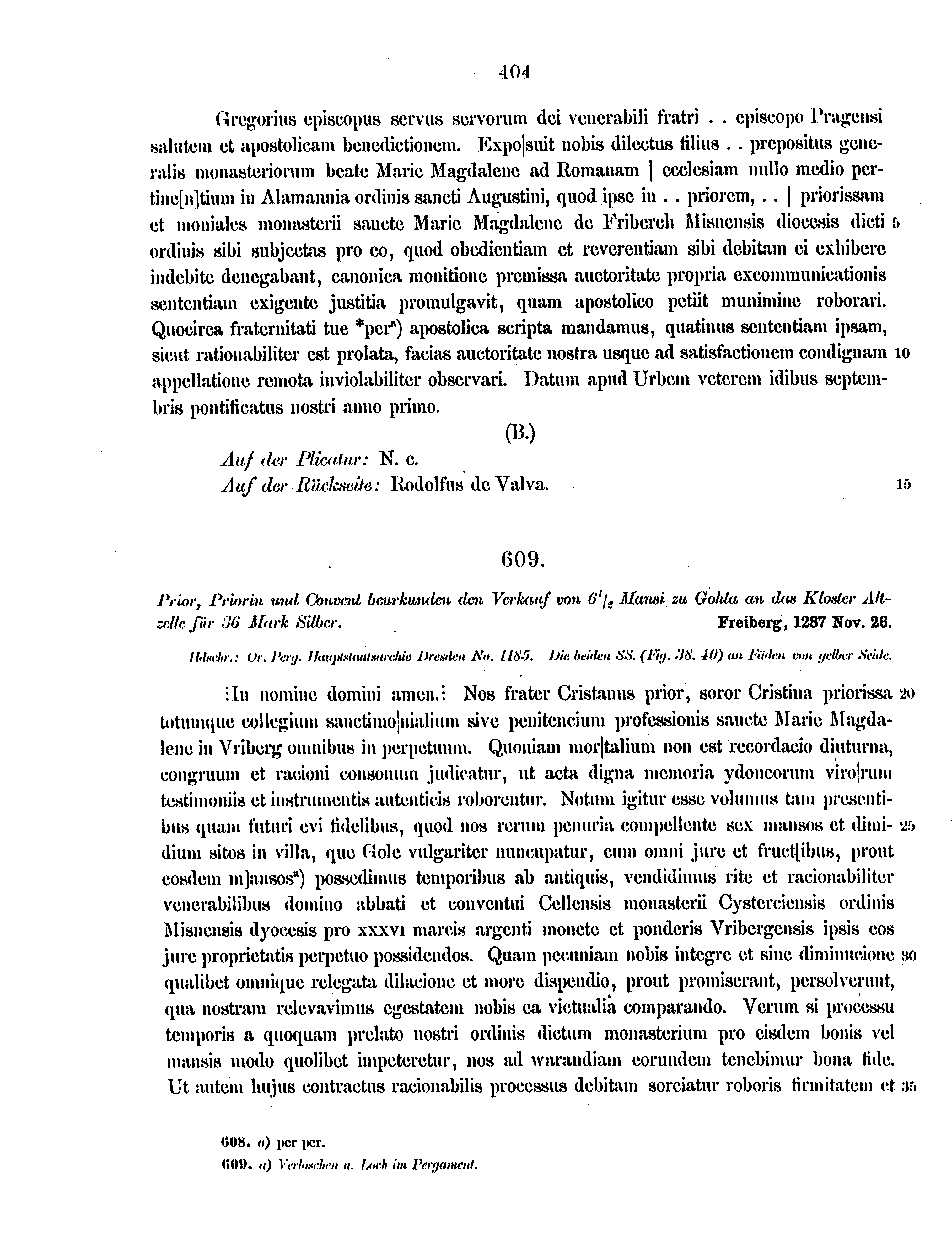 Historische Urkunde Seite 404 aus Band cds2_12