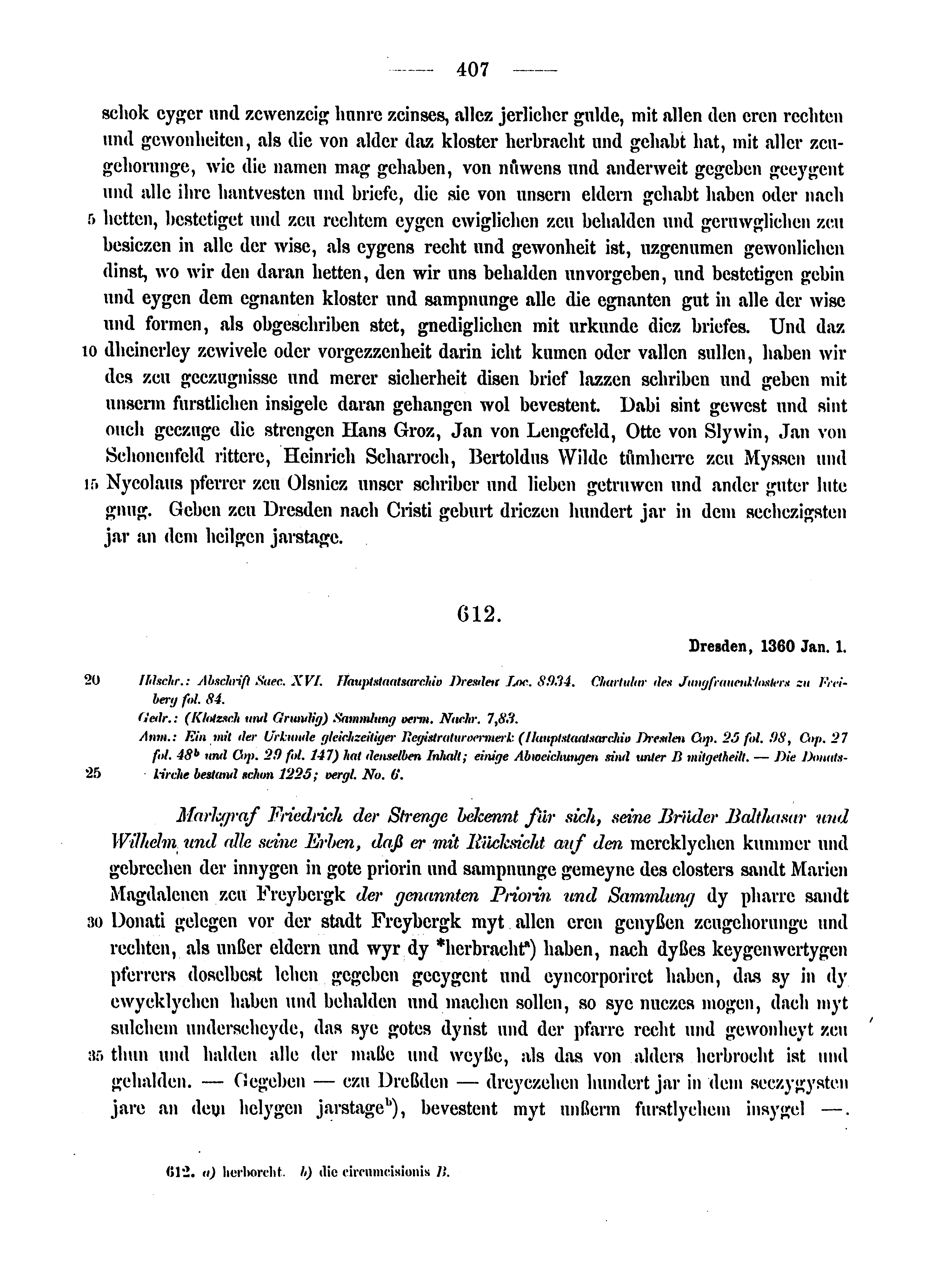 Historische Urkunde Seite 407 aus Band cds2_12