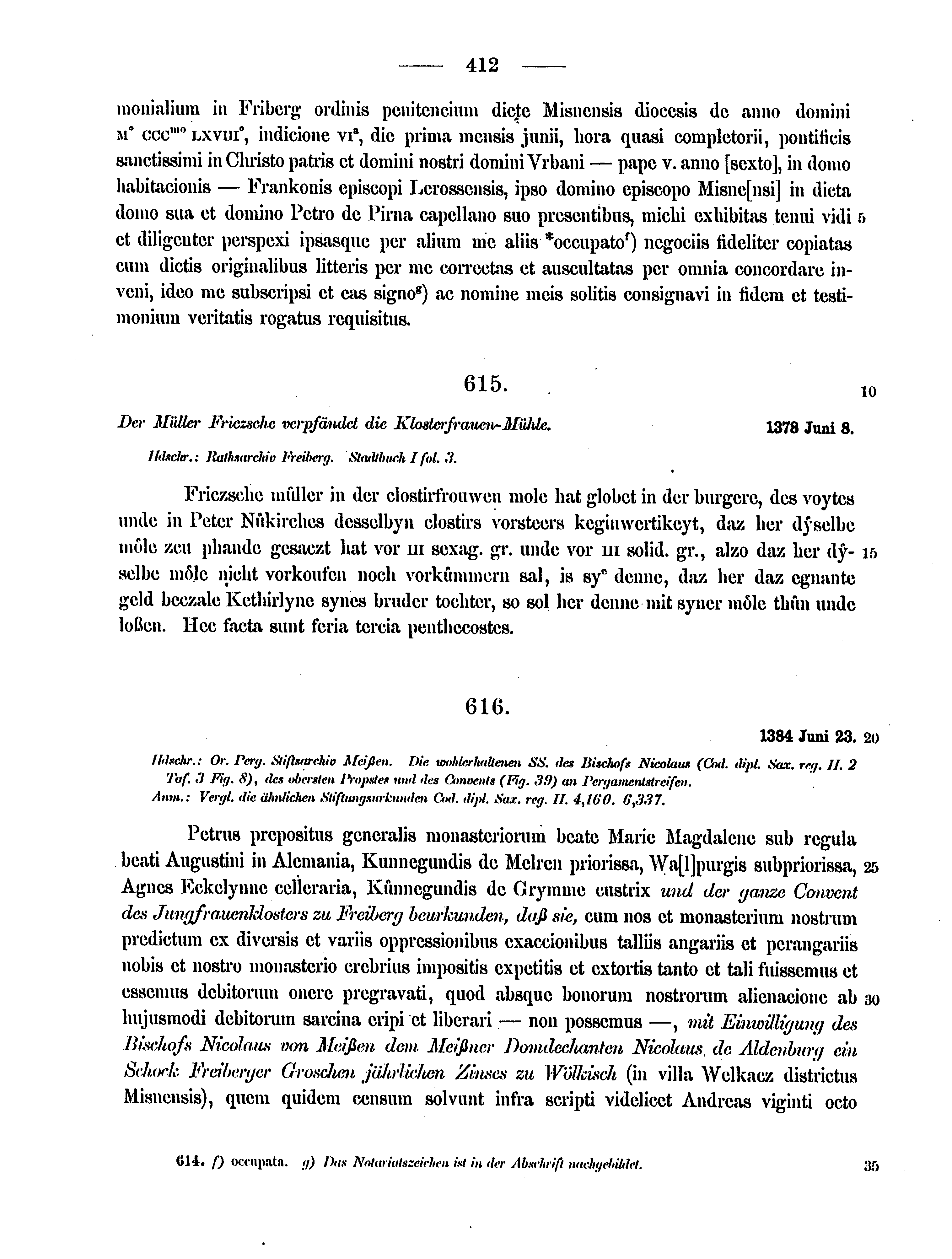 Historische Urkunde Seite 412 aus Band cds2_12