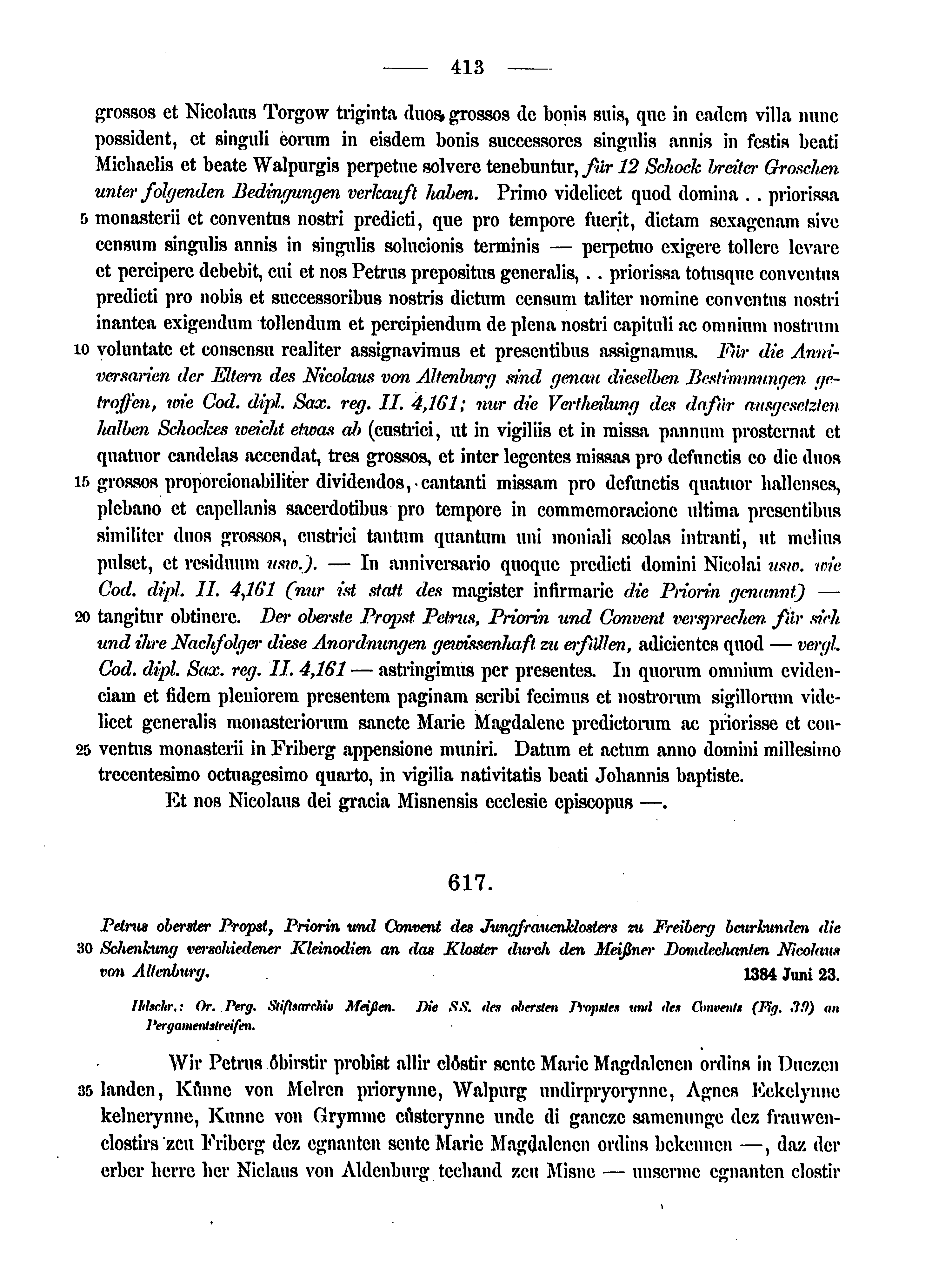 Historische Urkunde Seite 413 aus Band cds2_12