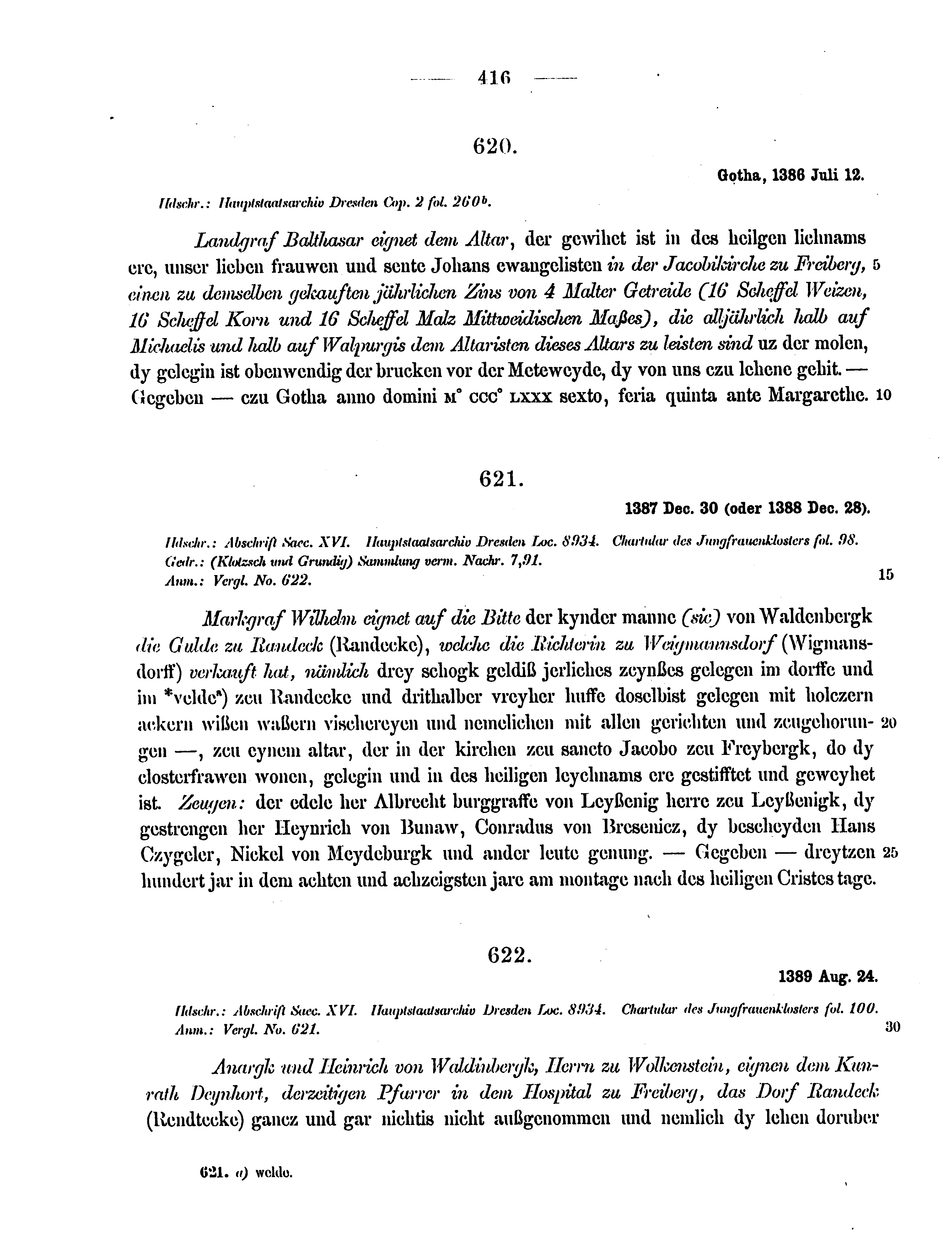 Historische Urkunde Seite 416 aus Band cds2_12