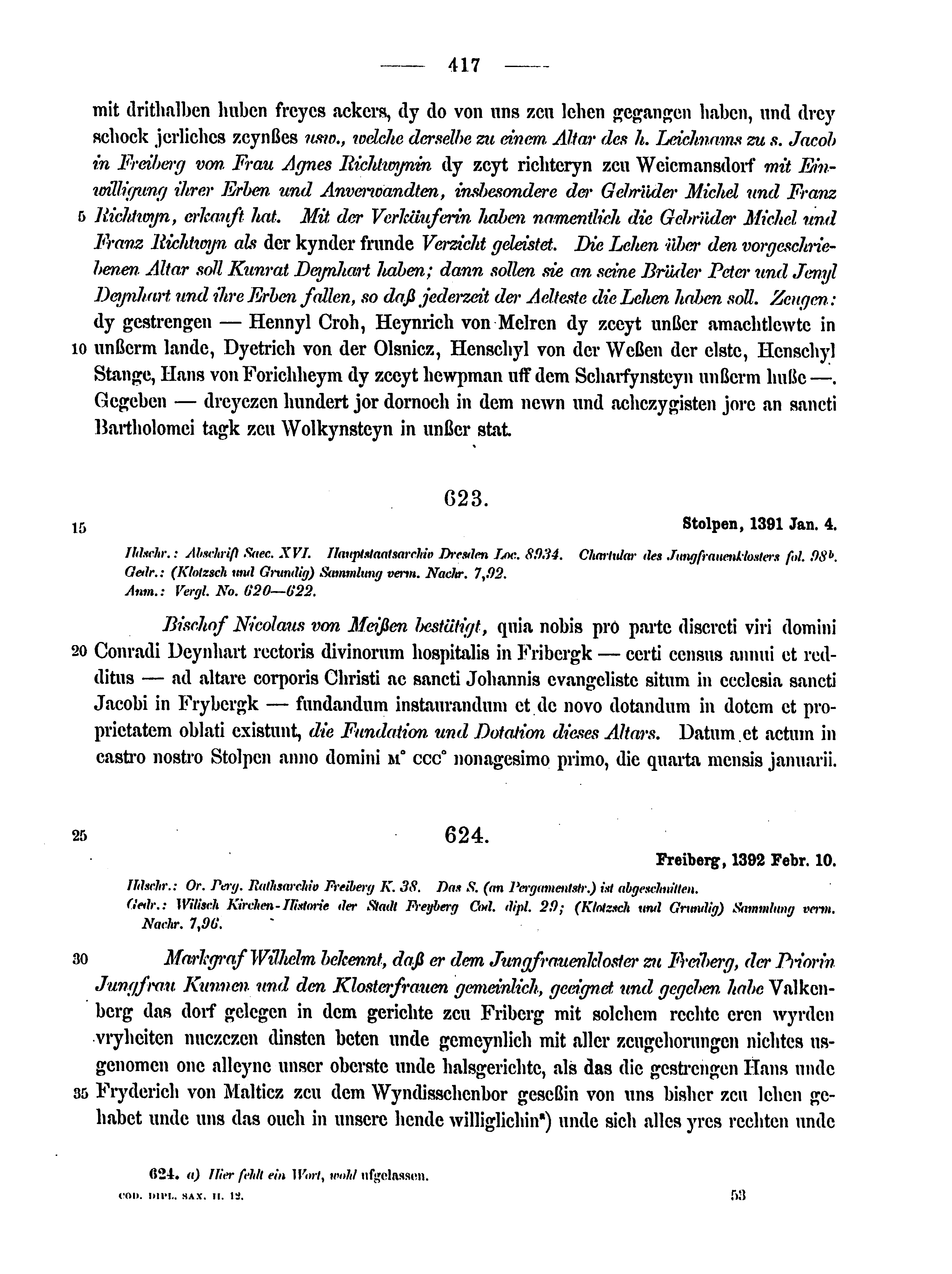 Historische Urkunde Seite 417 aus Band cds2_12