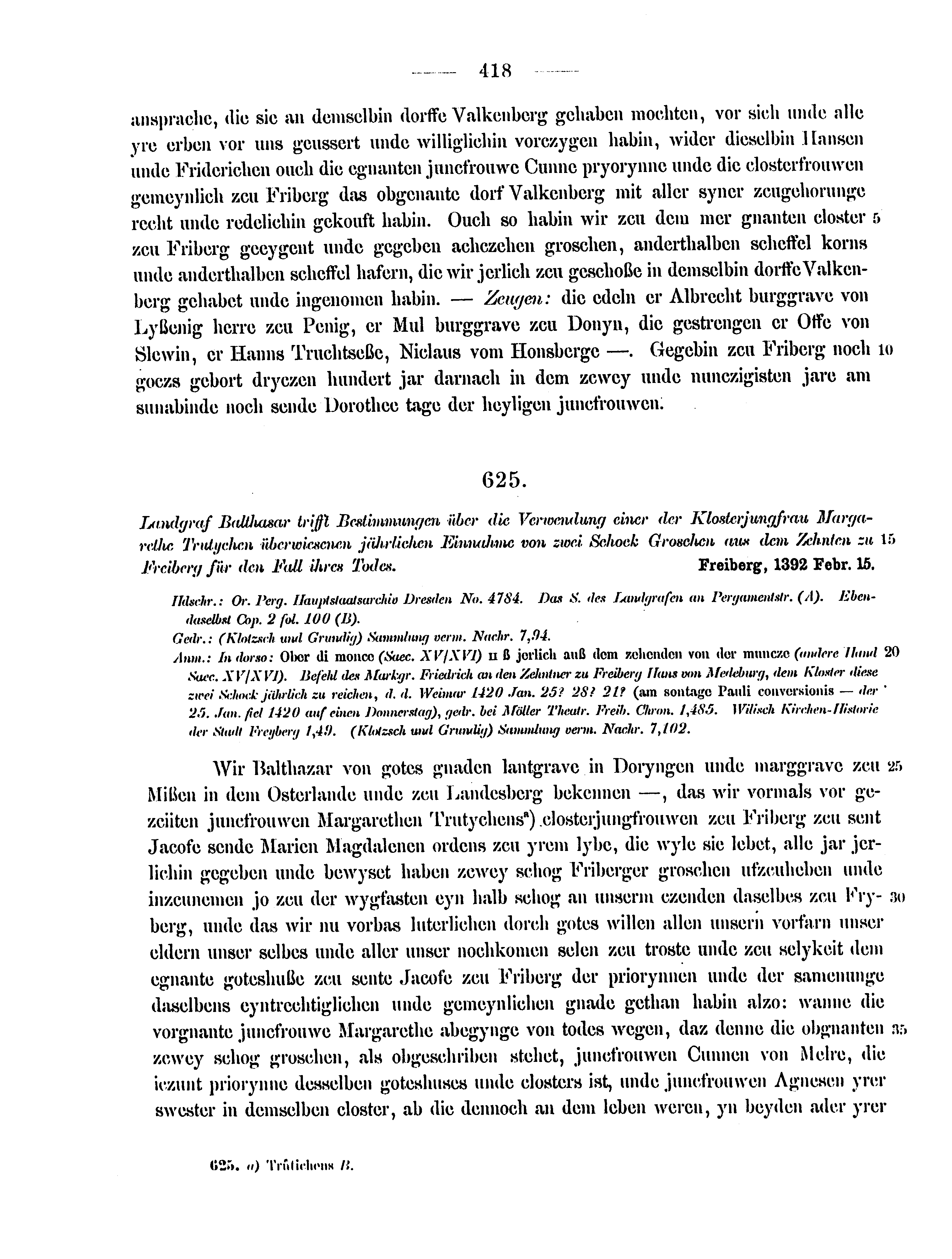 Historische Urkunde Seite 418 aus Band cds2_12