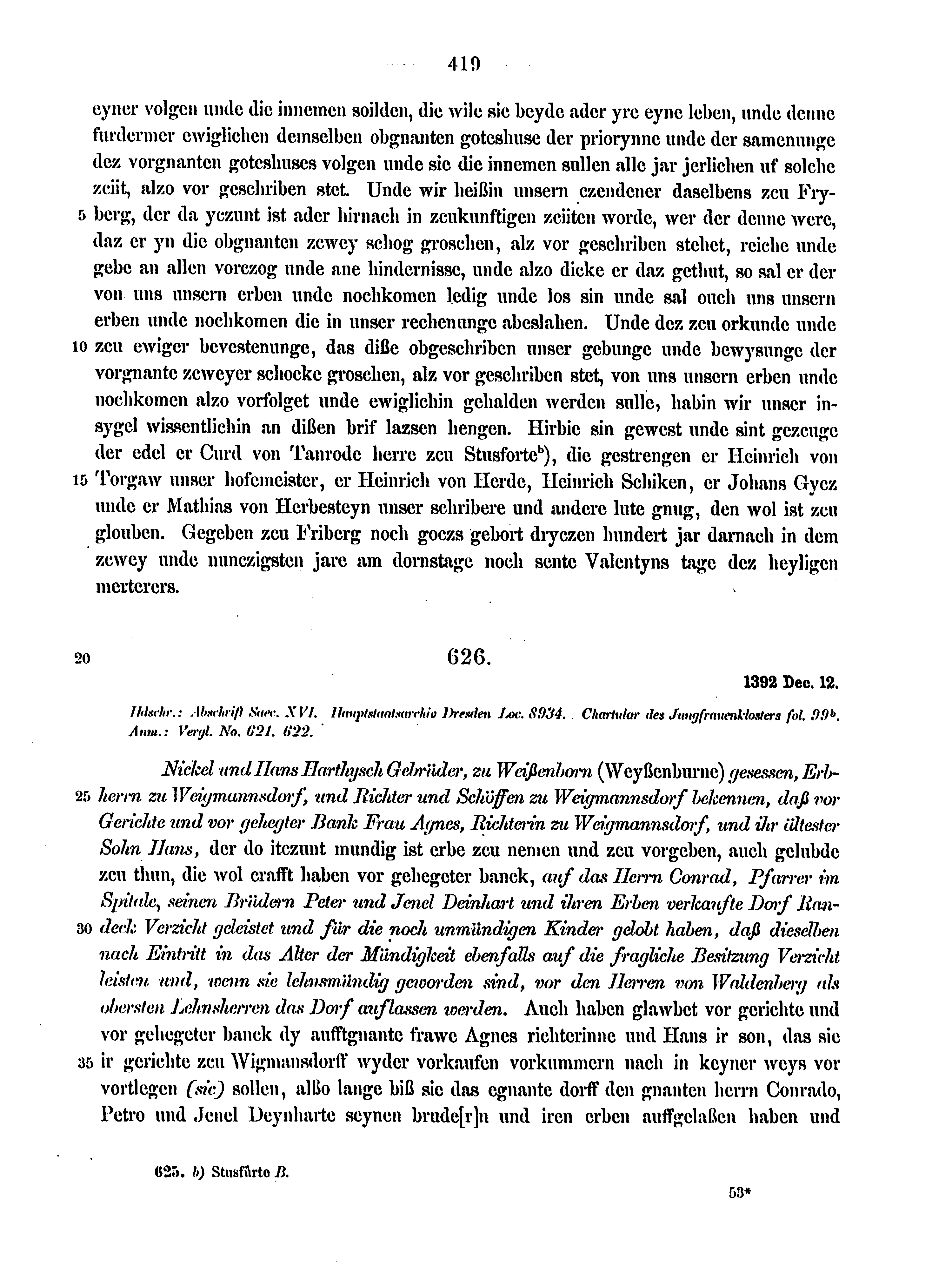 Historische Urkunde Seite 419 aus Band cds2_12