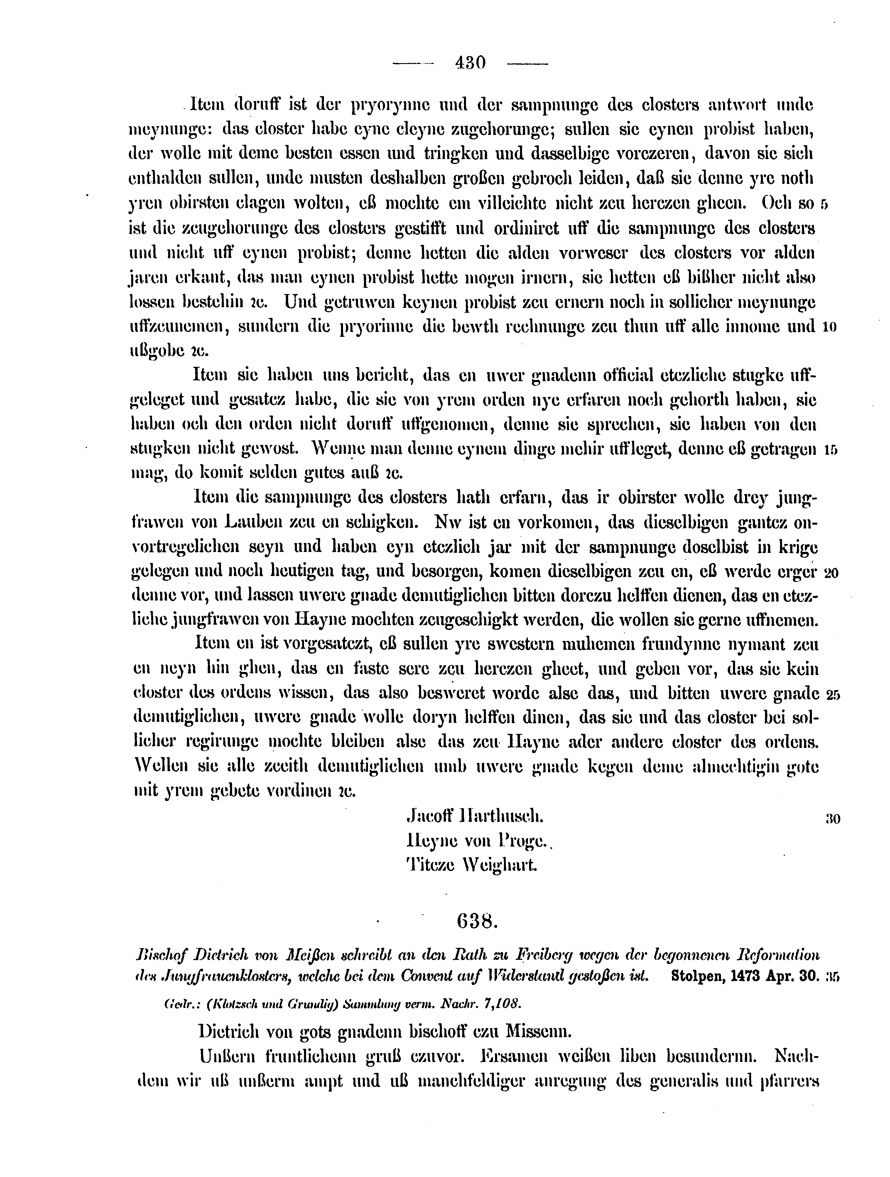 Historische Urkunde Seite 430 aus Band cds2_12