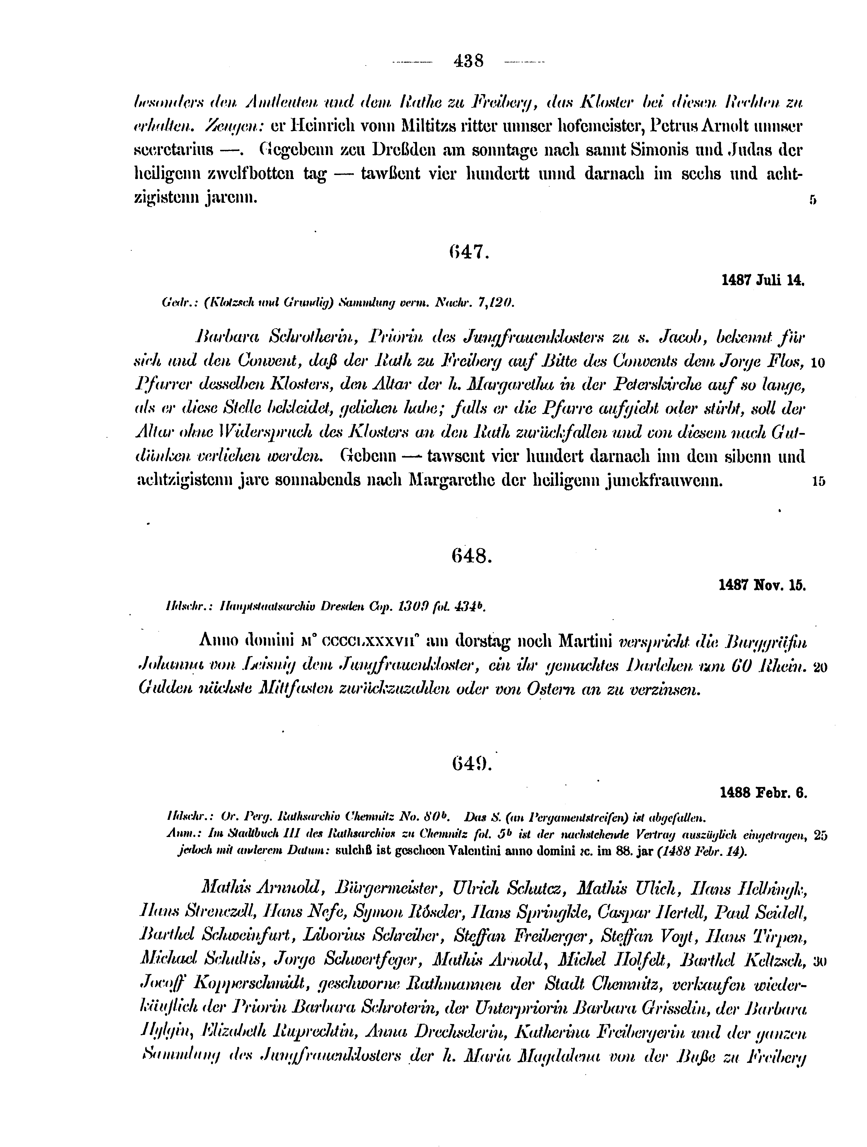 Historische Urkunde Seite 438 aus Band cds2_12