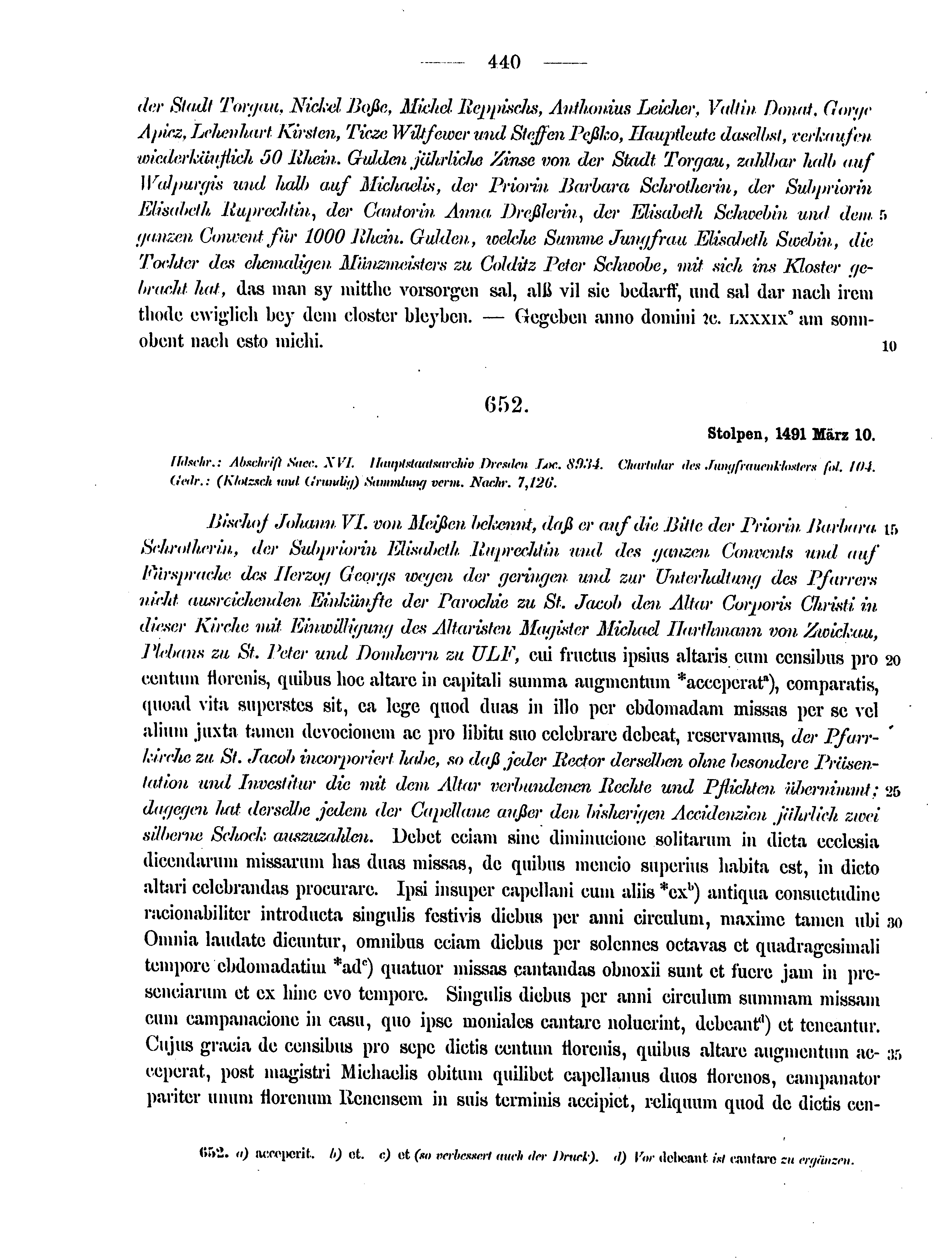 Historische Urkunde Seite 440 aus Band cds2_12