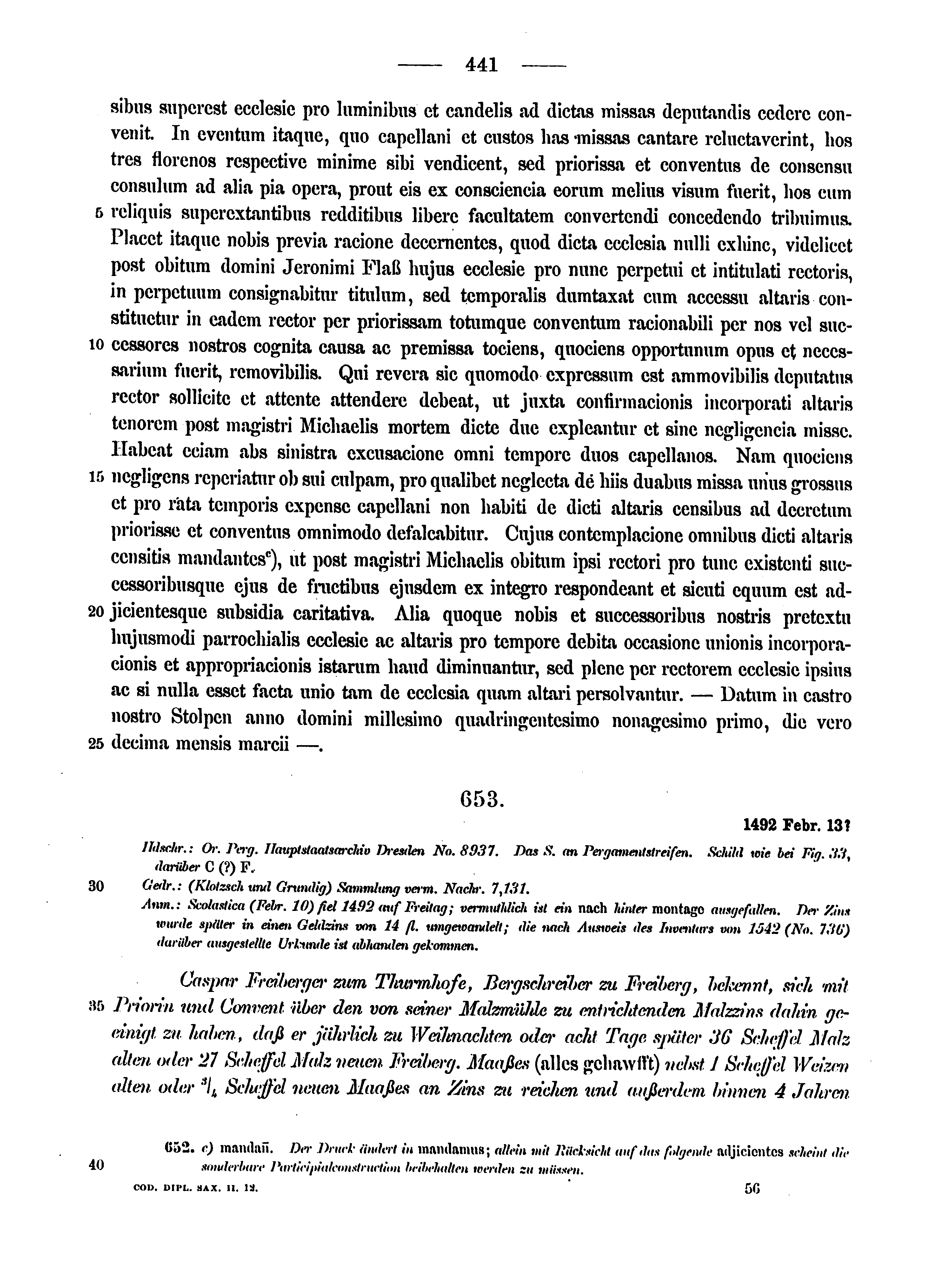 Historische Urkunde Seite 441 aus Band cds2_12