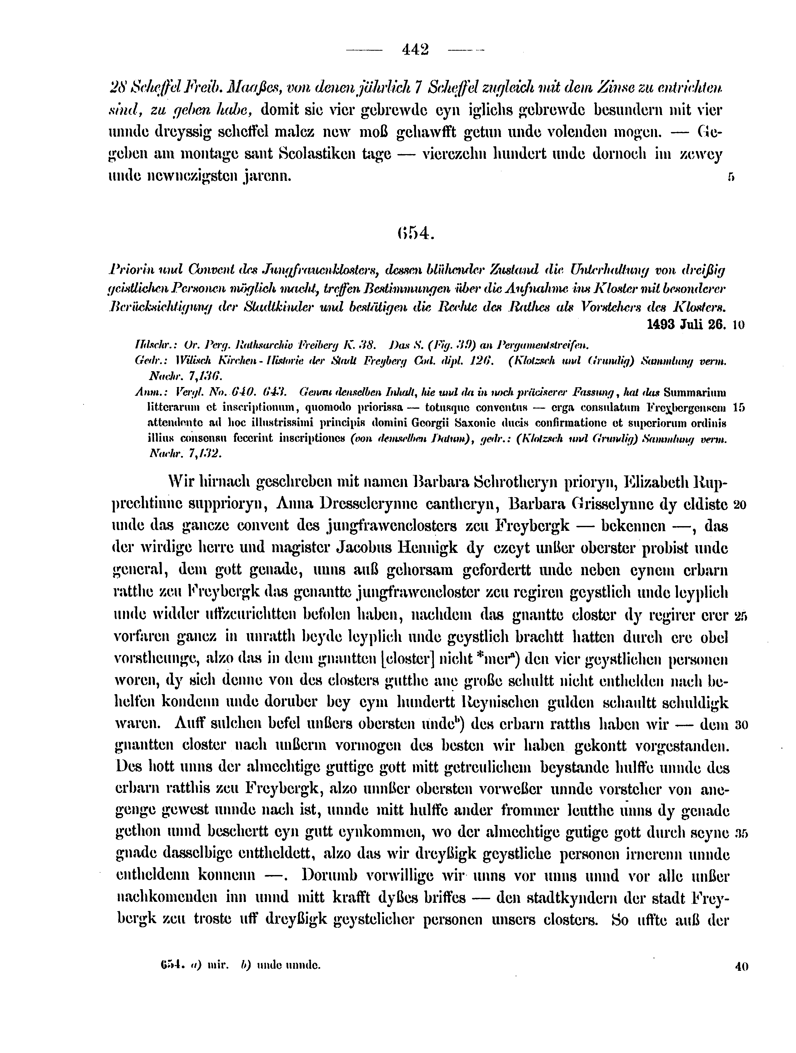 Historische Urkunde Seite 442 aus Band cds2_12